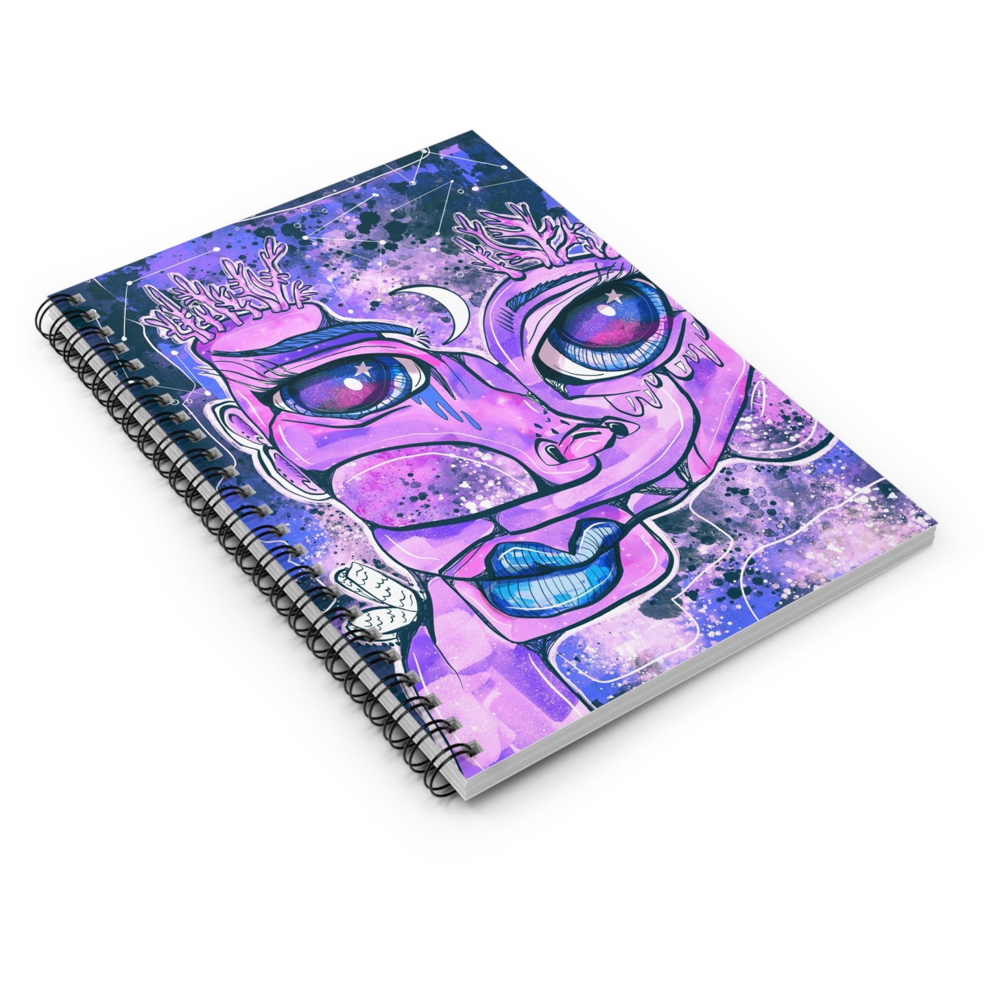 Lilac Coral Cubism Spiral Notebook - Ruled Line