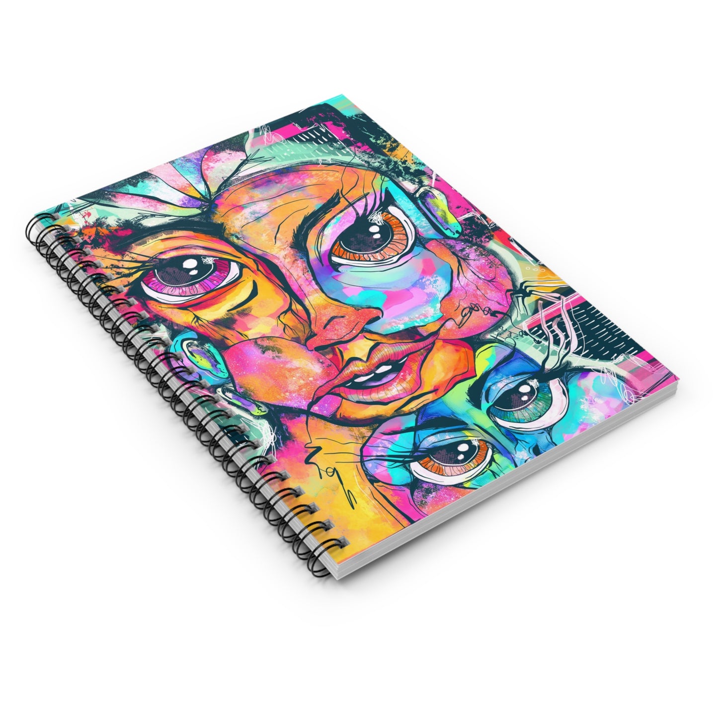 Ruby September Skies Cubism Spiral Notebook - Ruled Line