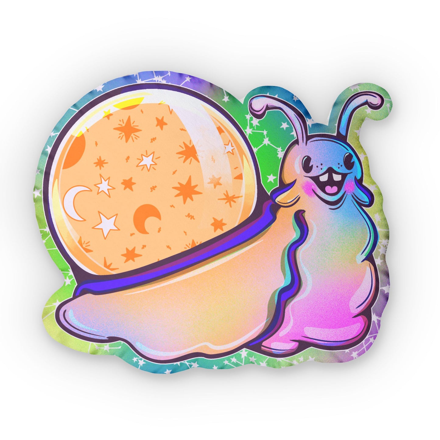 Happy Rainbow Snail Shaped Pillow