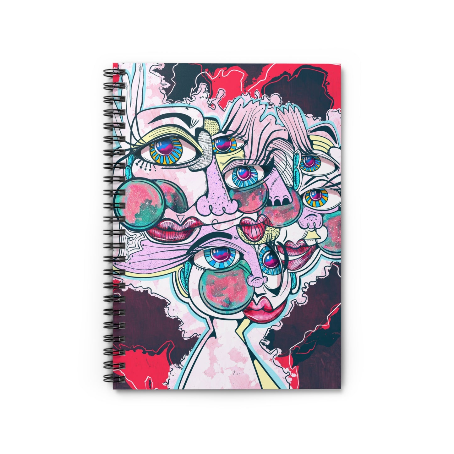 My Friends and I Cubism Spiral Notebook - Ruled Line