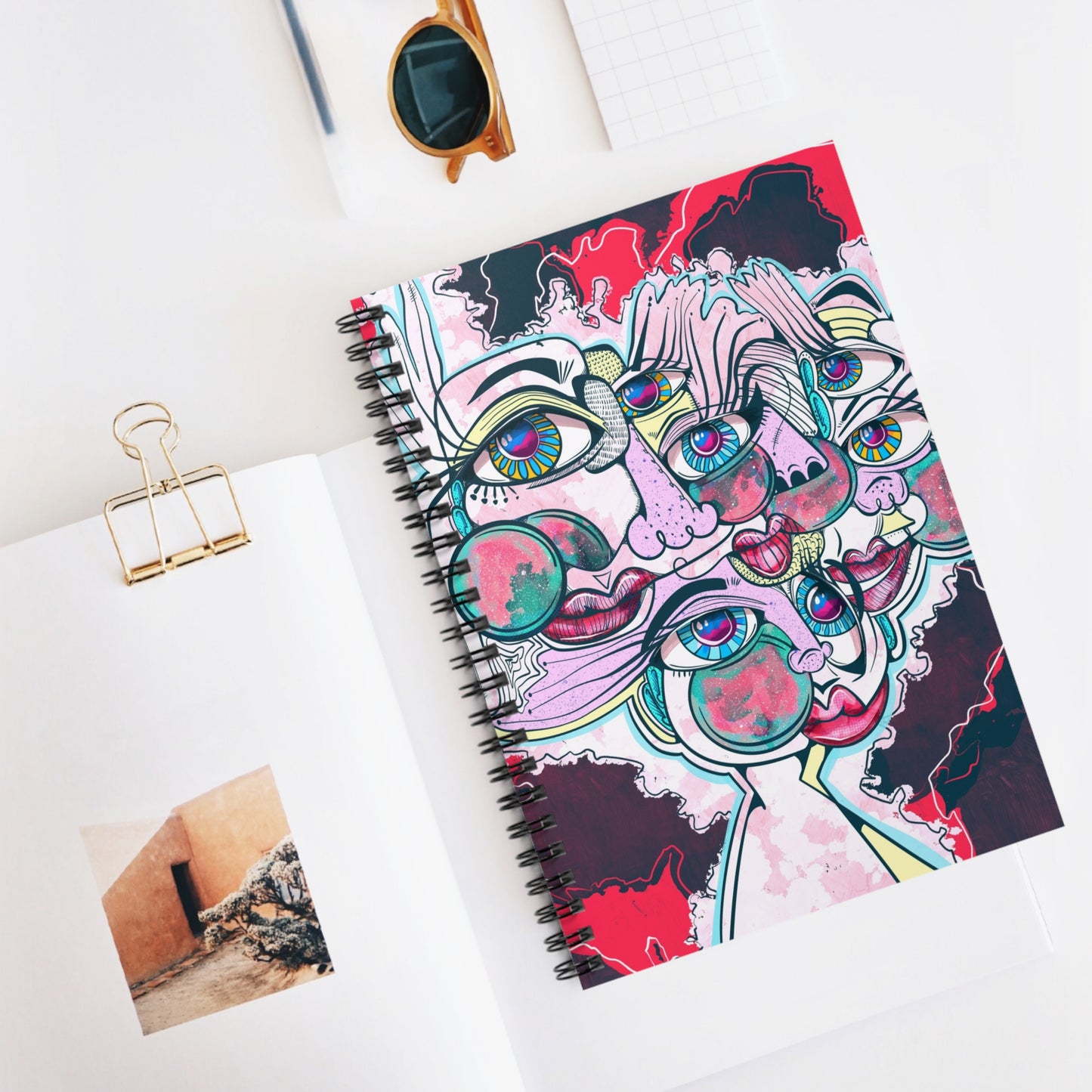 My Friends and I Cubism Spiral Notebook - Ruled Line
