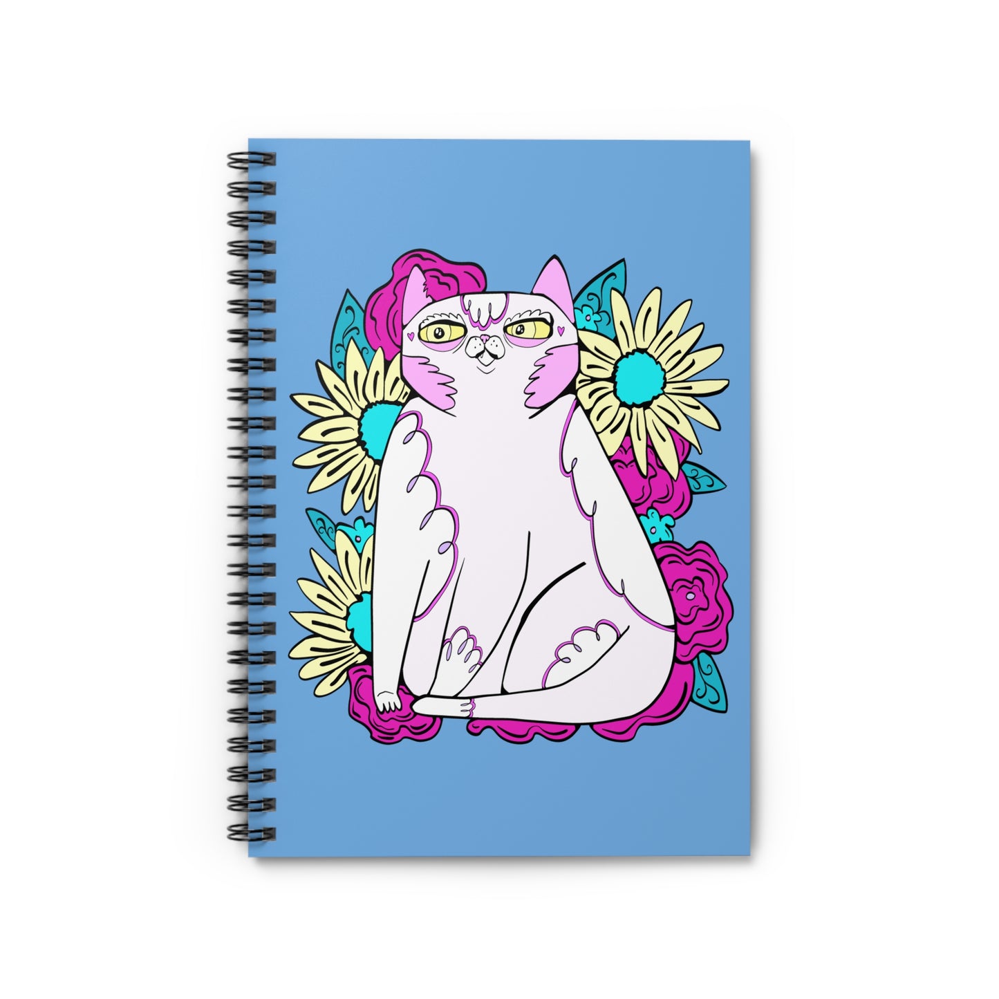 Kibby Among the Flowers Spiral Notebook - Ruled Line