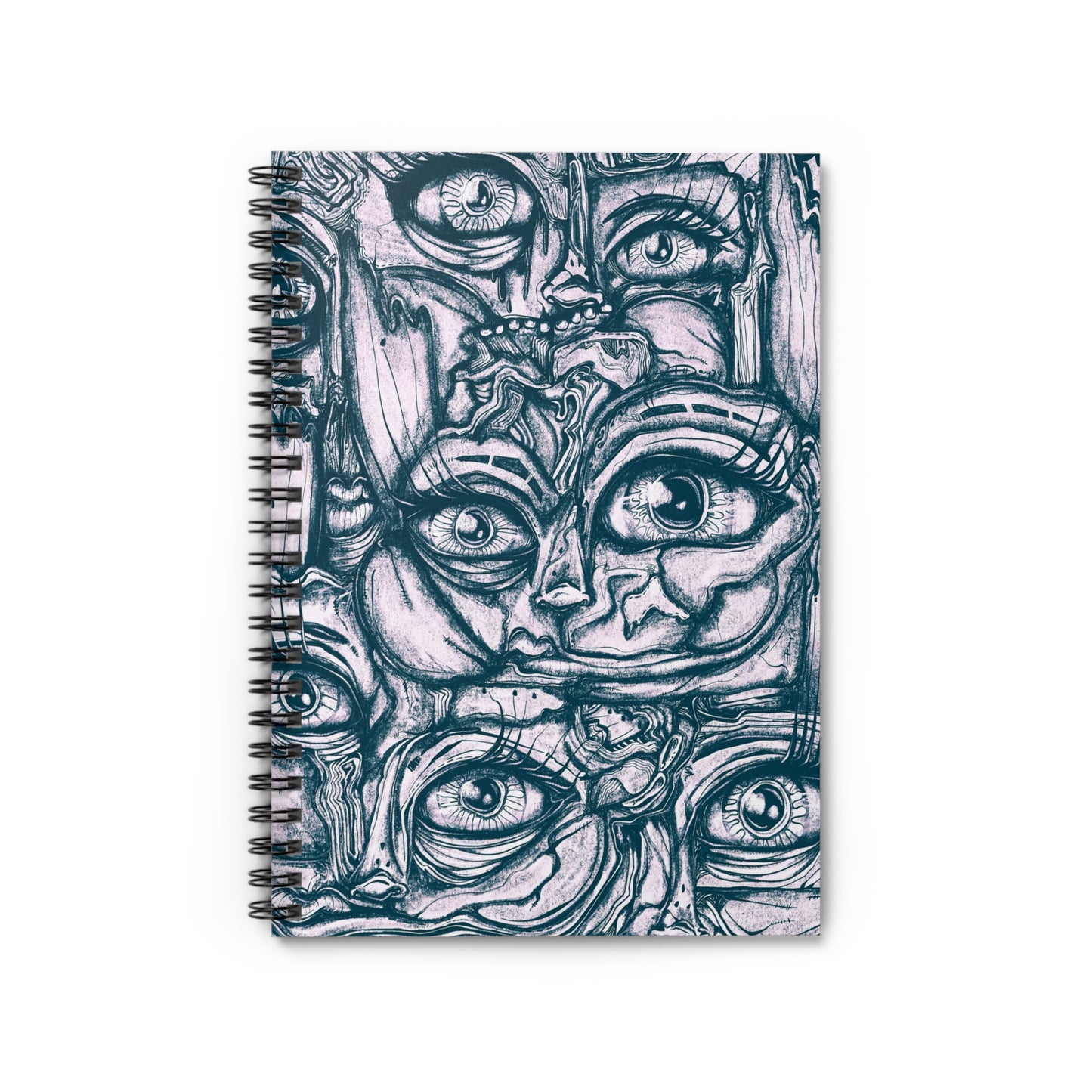 Shades of Grey Cubism Spiral Notebook - Ruled Line