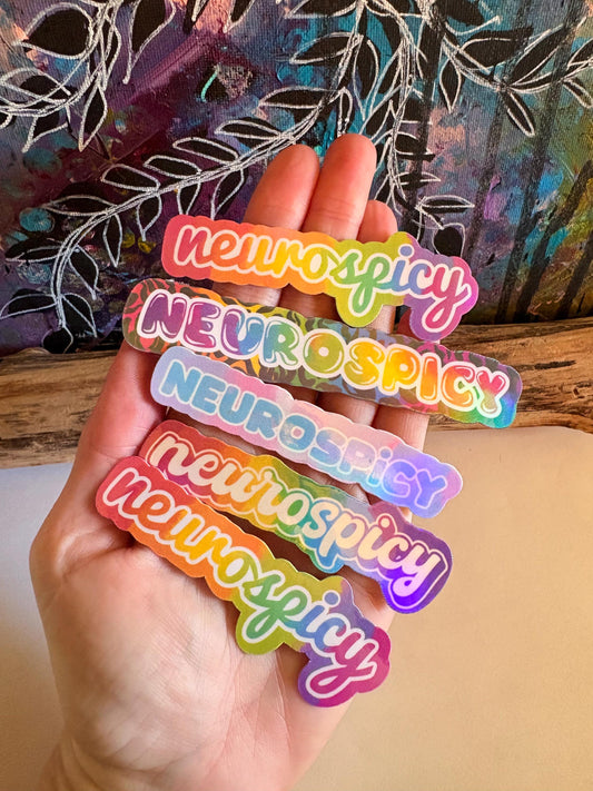 Handmade Neurospicy Stickers | Holographic Sticker Pack, Hollie Day Art