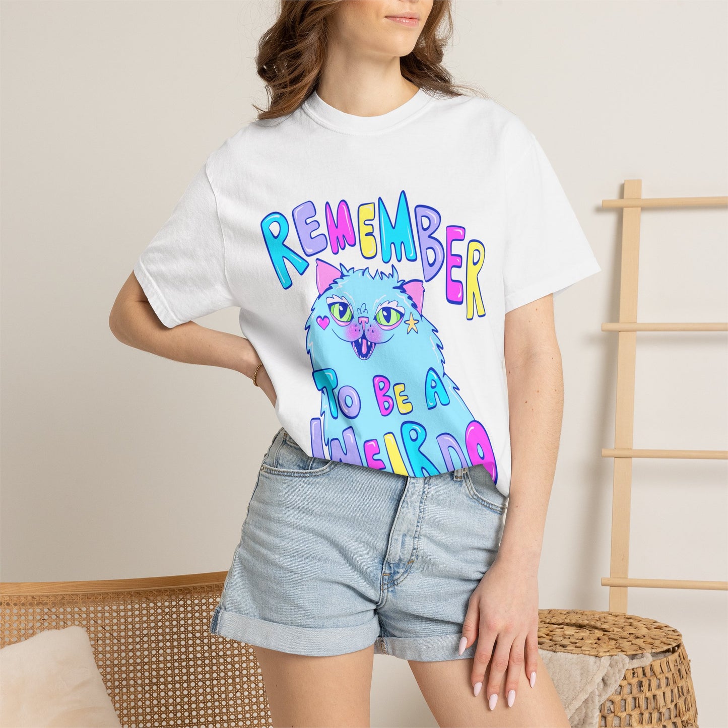 Remember To Be A Weirdo Cat Tee - Unisex Garment-Dyed T-shirt