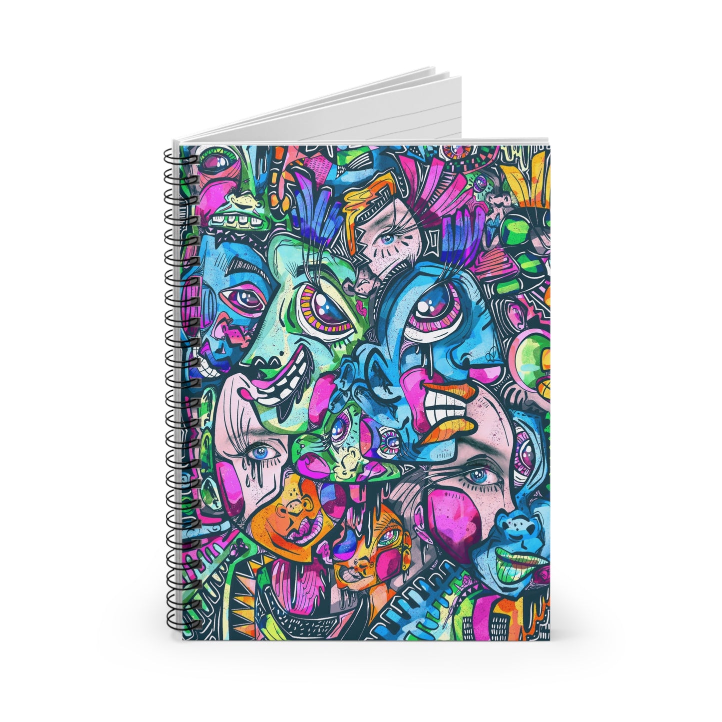 Eyes Wide Open Cubism Spiral Notebook - Ruled Line