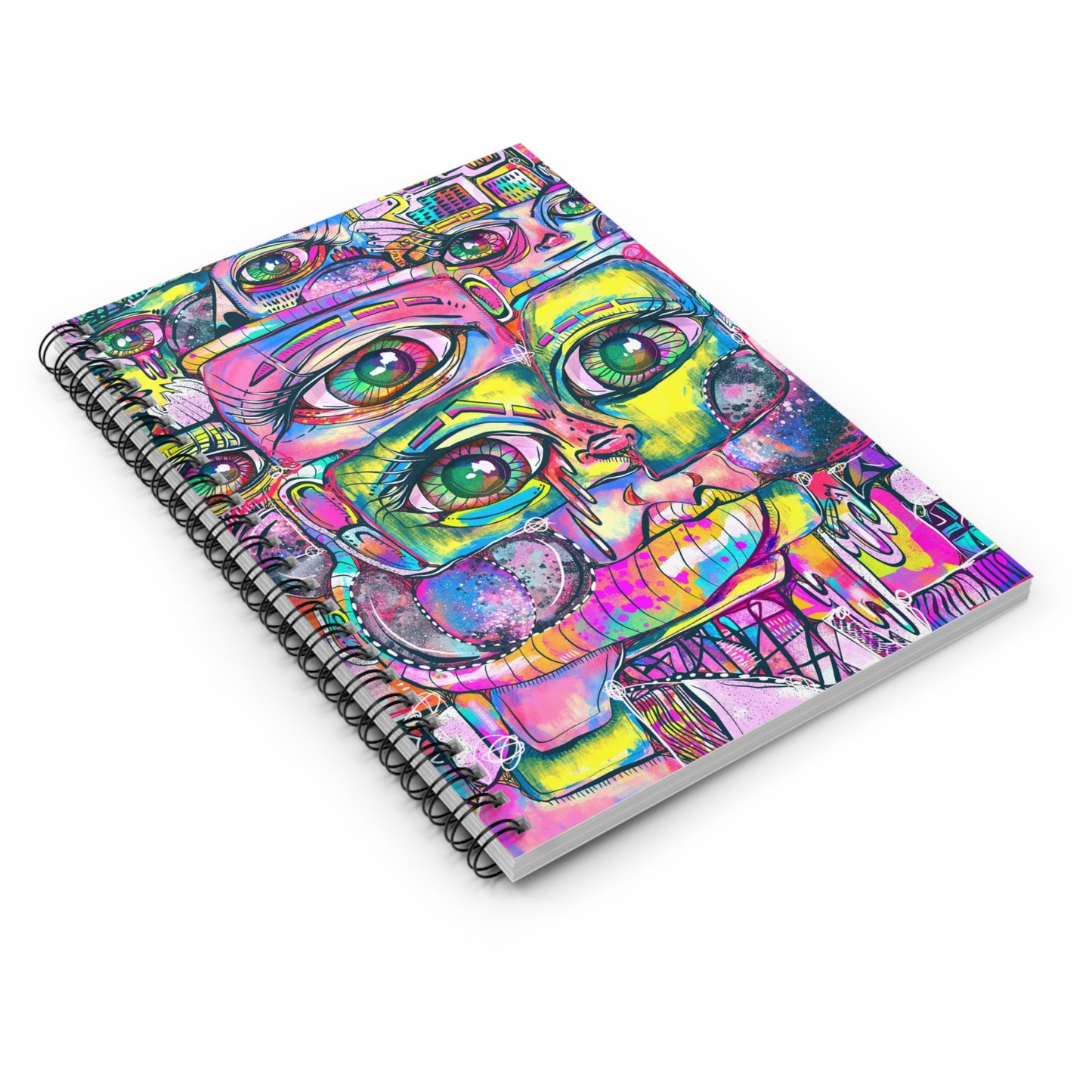Graffiti Landmine Cubism Spiral Notebook - Ruled Line