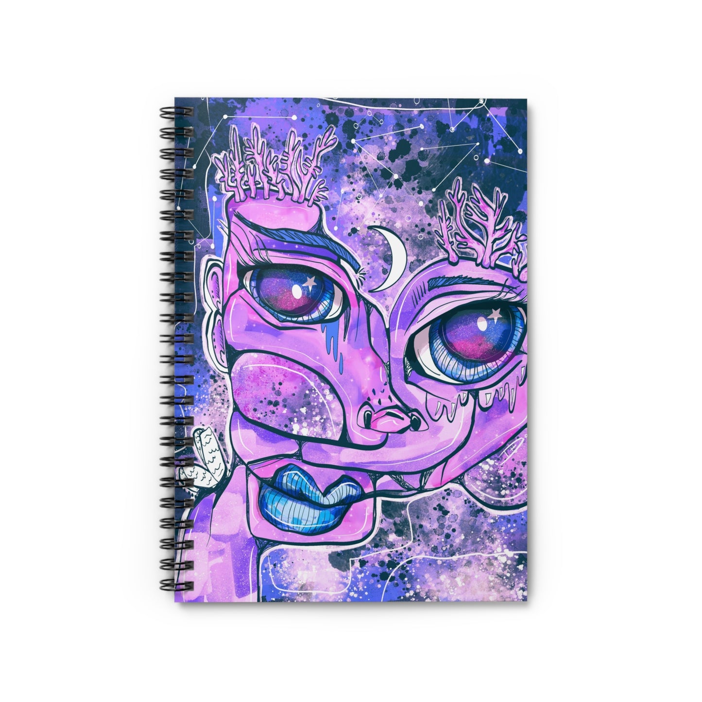 Lilac Coral Cubism Spiral Notebook - Ruled Line