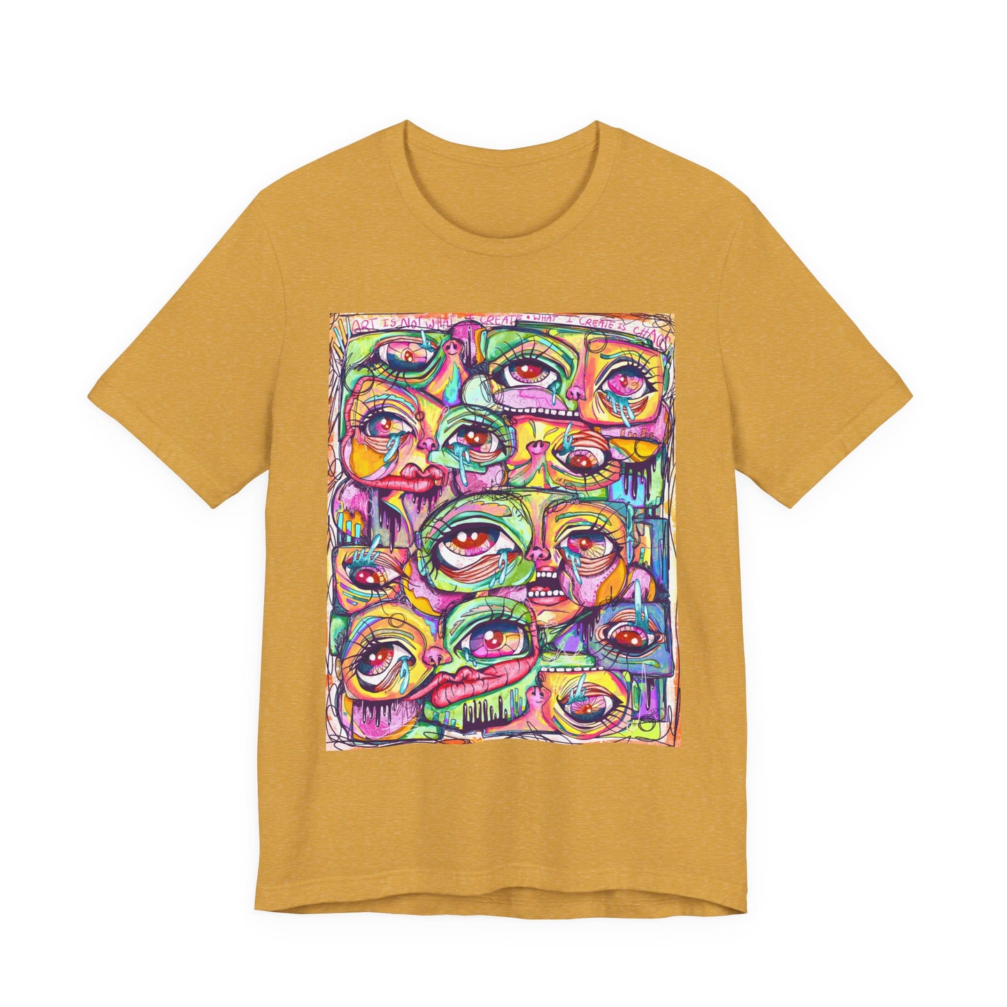 Colorful Chaos of Expressive Faces Unisex Jersey Short Sleeve Tee