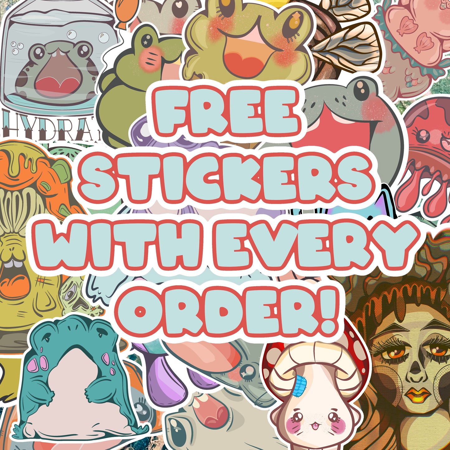 Handmade Holographic Portland Frog Resist Sticker