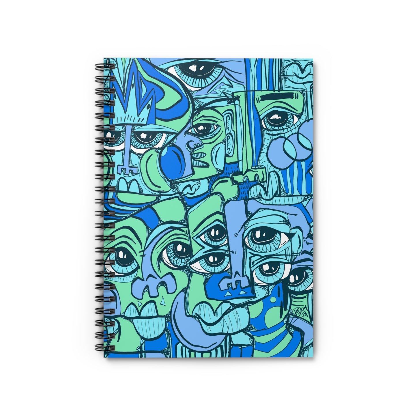 Blue For You Cubism Spiral Notebook - Ruled Line