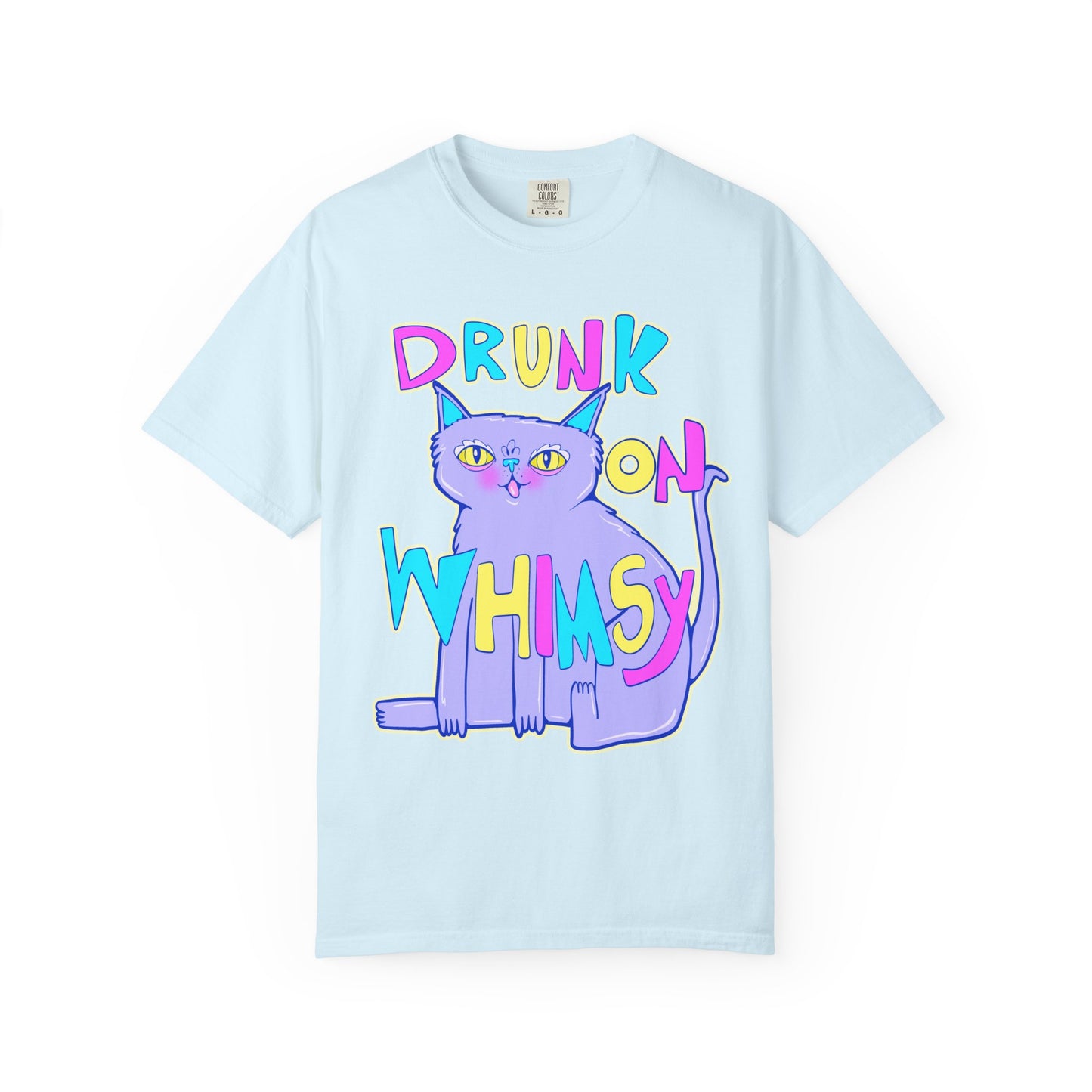 Drunk On Whimsy Cat Tee - Unisex Garment-Dyed T-shirt