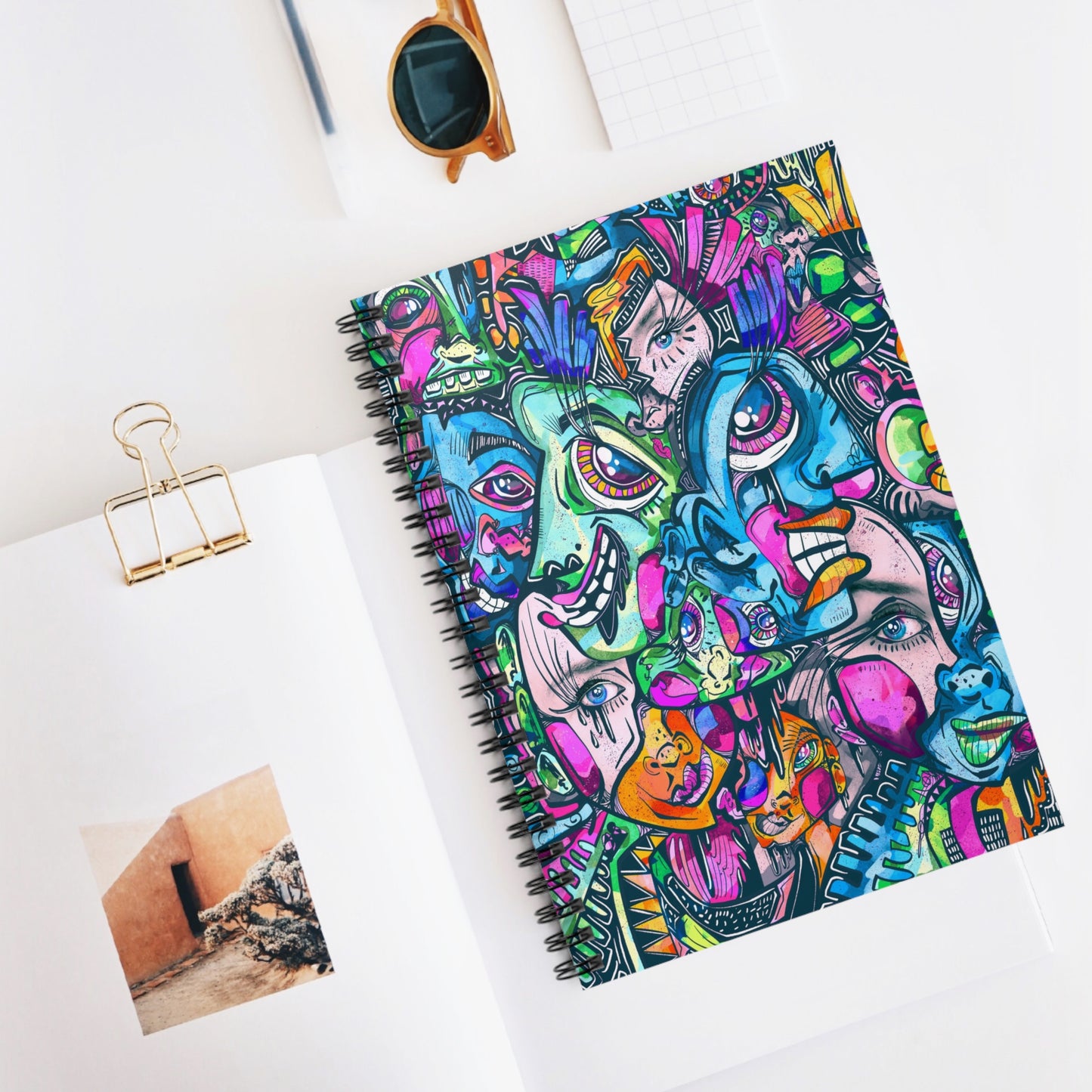 Eyes Wide Open Cubism Spiral Notebook - Ruled Line
