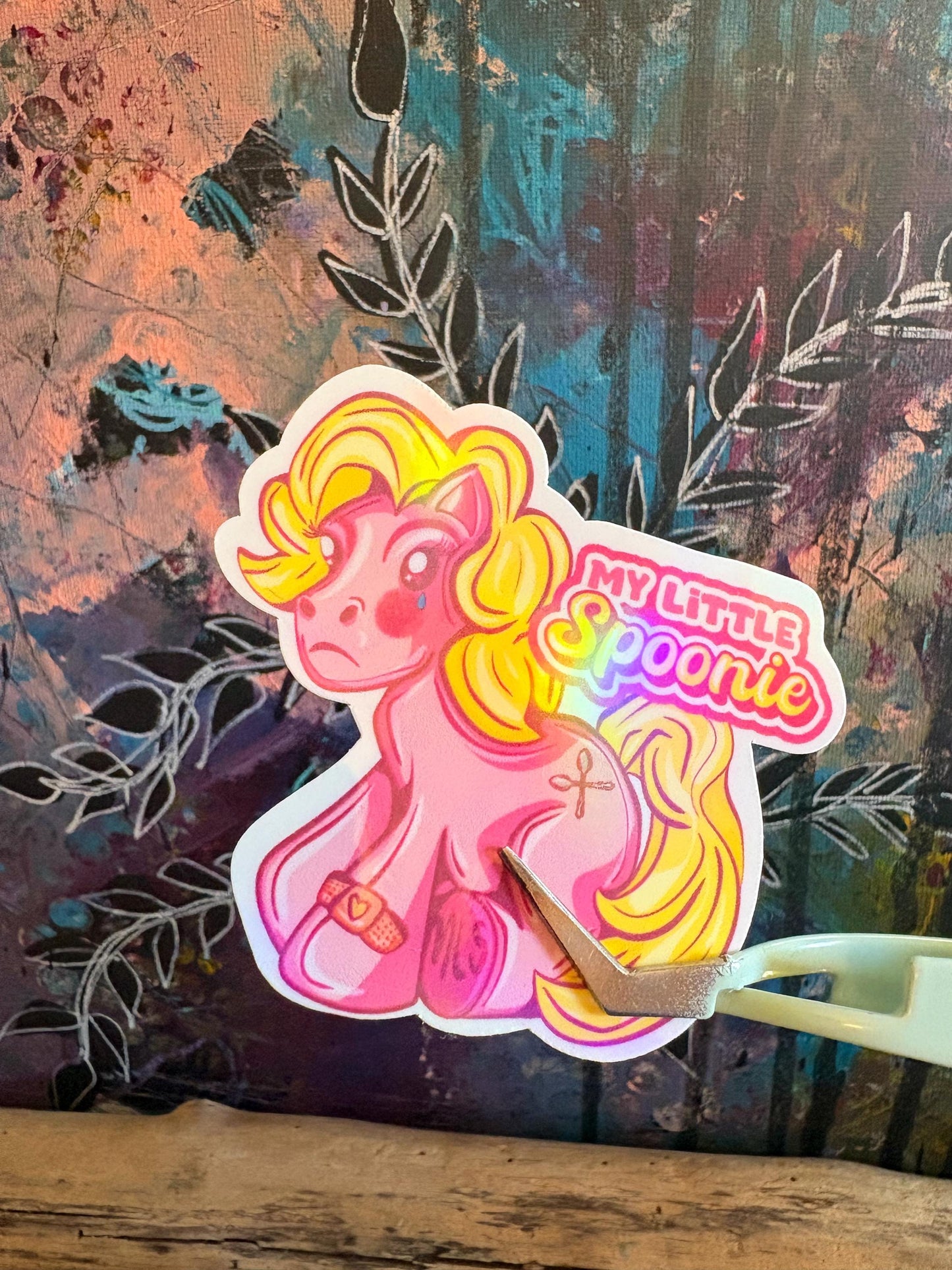 My Little Spoonie Sticker: Chronic Illness Awareness, Pink Pony