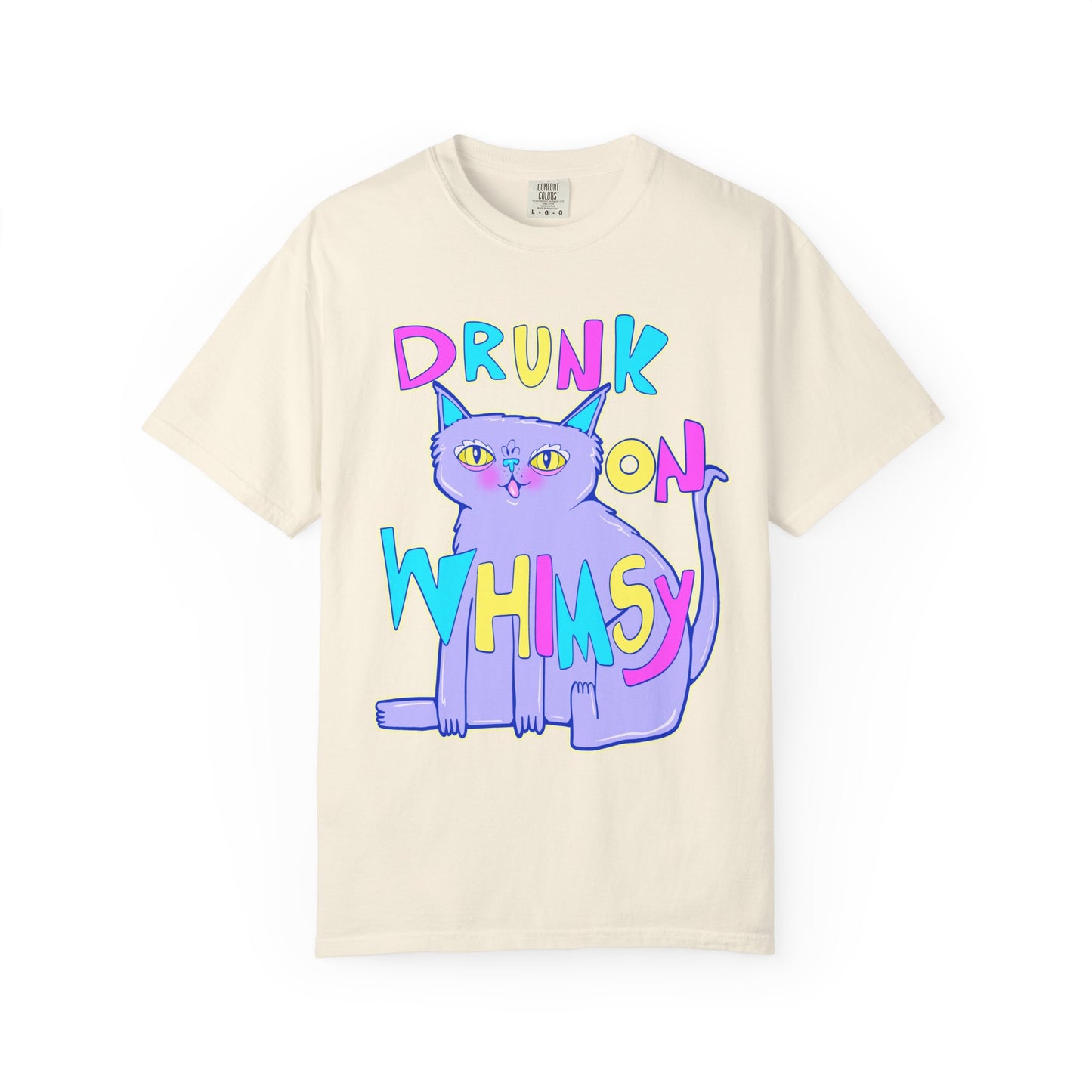 Drunk On Whimsy Cat Tee - Unisex Garment-Dyed T-shirt