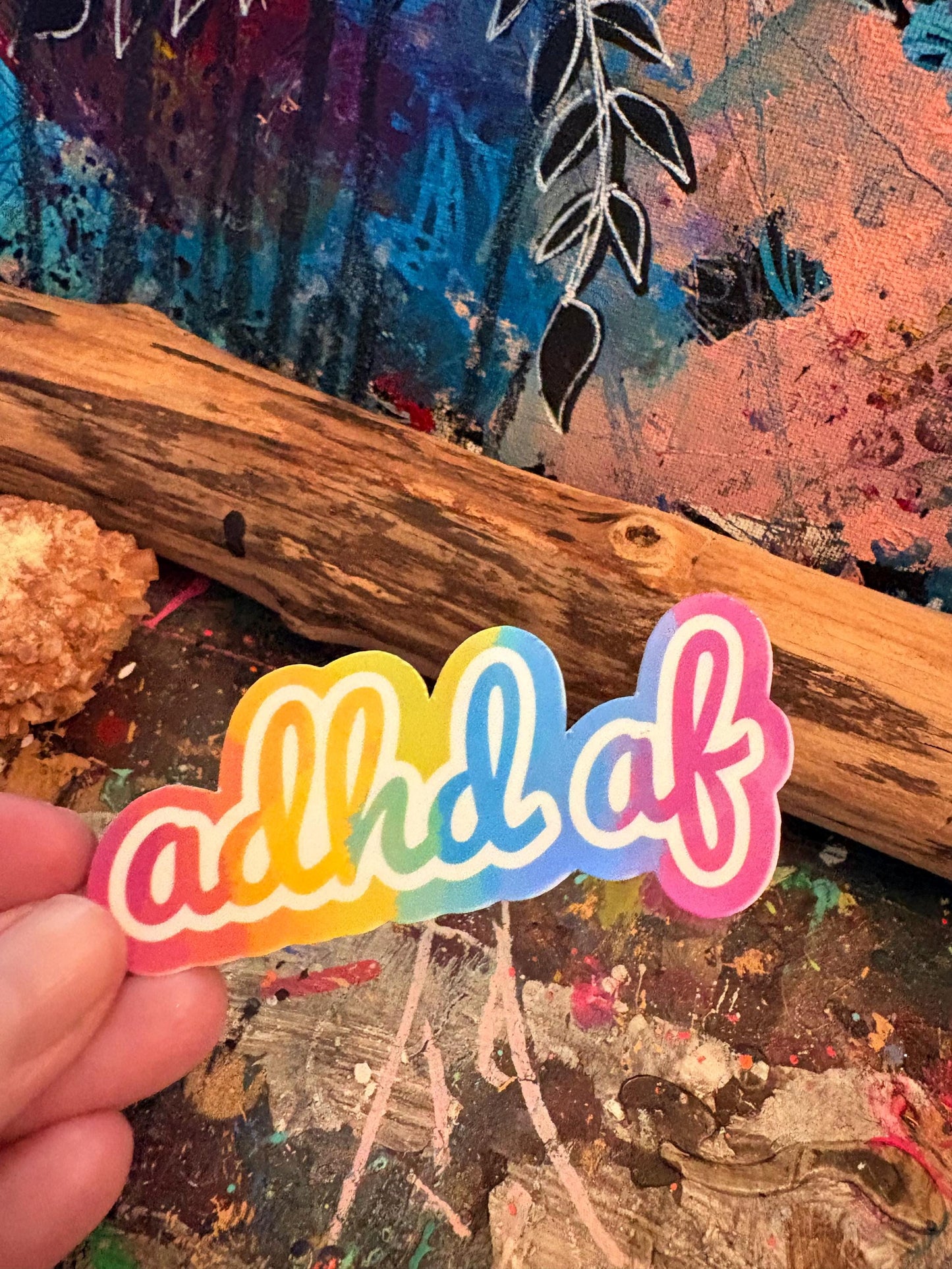 ADHD Neurodivergent Sticker: Rainbow Disability Awareness Art