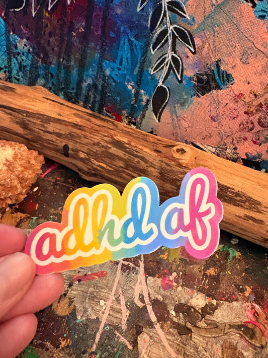 ADHD Neurodivergent Sticker: Rainbow Disability Awareness Art