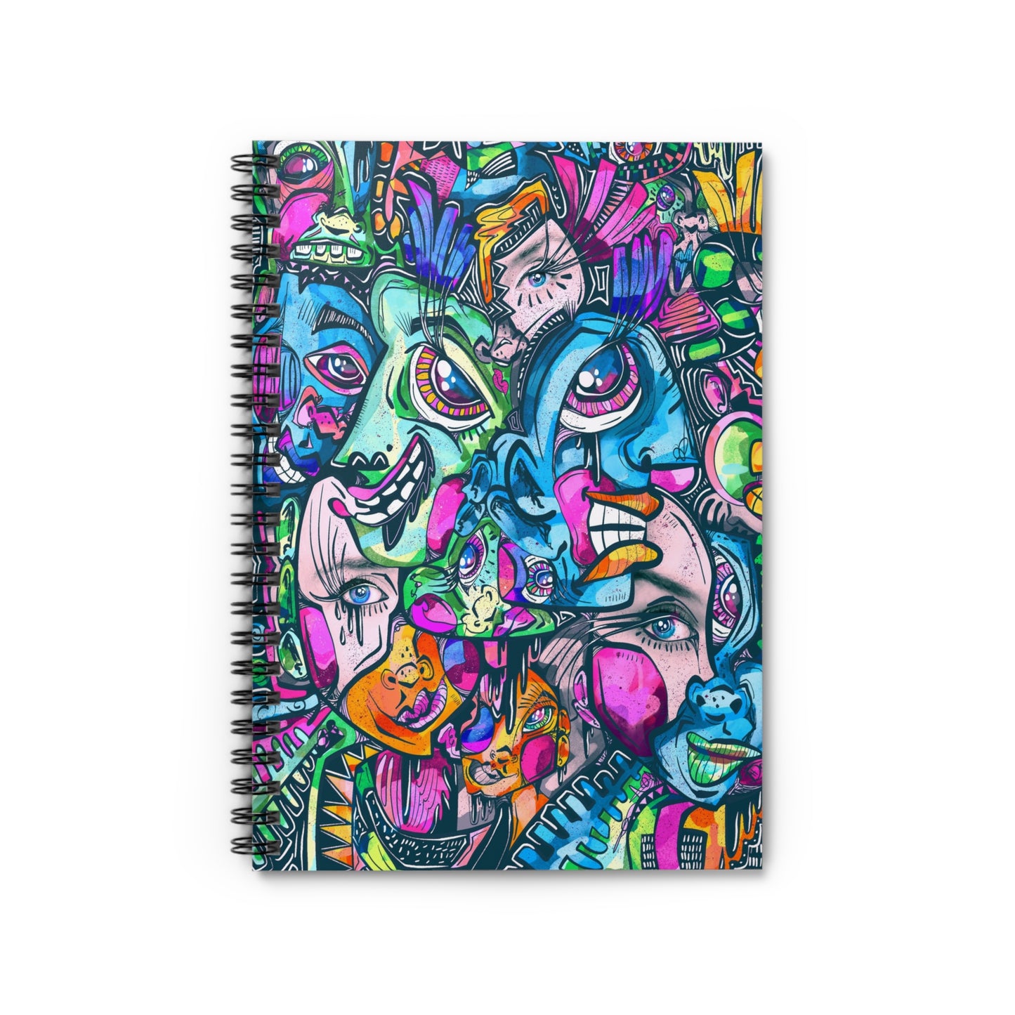 Eyes Wide Open Cubism Spiral Notebook - Ruled Line