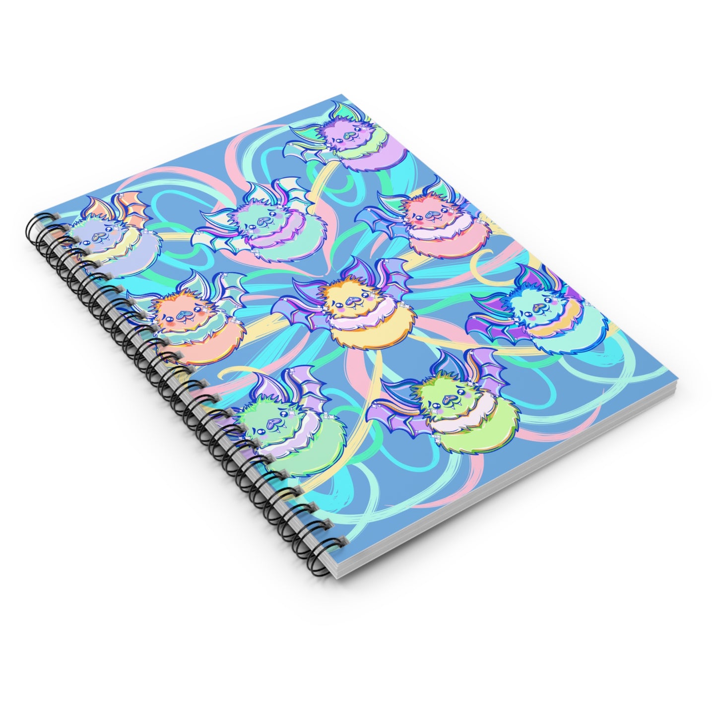 Freakin Rainbow Bats Spiral Notebook - Ruled Line