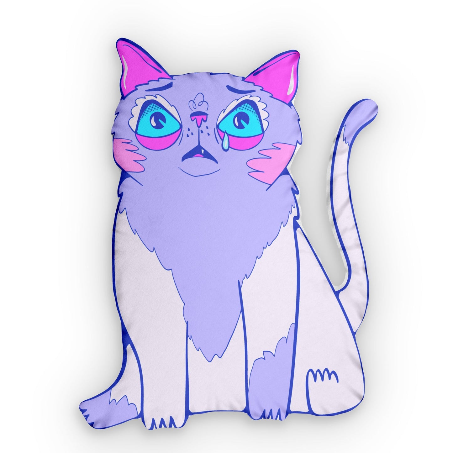 Sad Kibby Cat Shaped Pillow