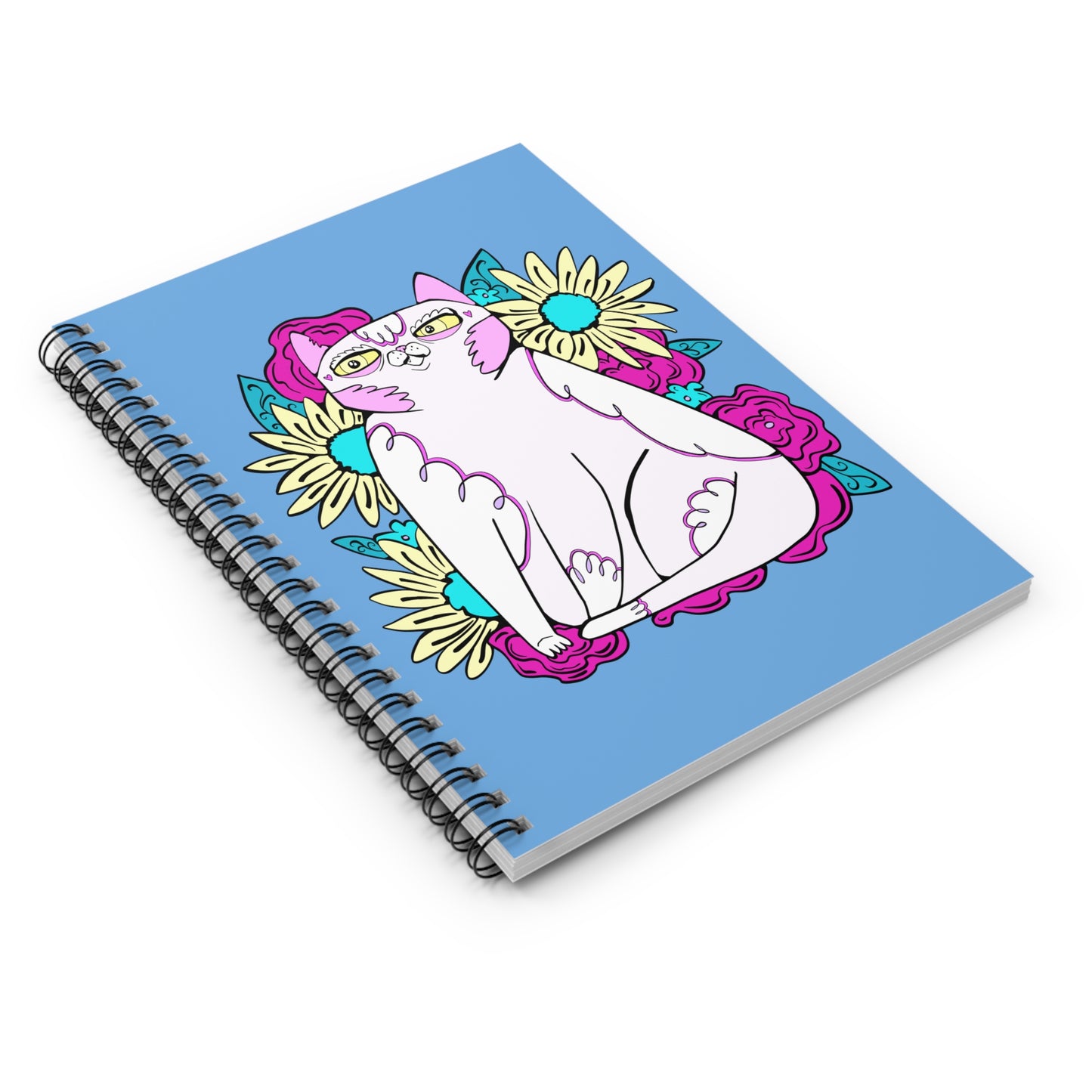 Kibby Among the Flowers Spiral Notebook - Ruled Line