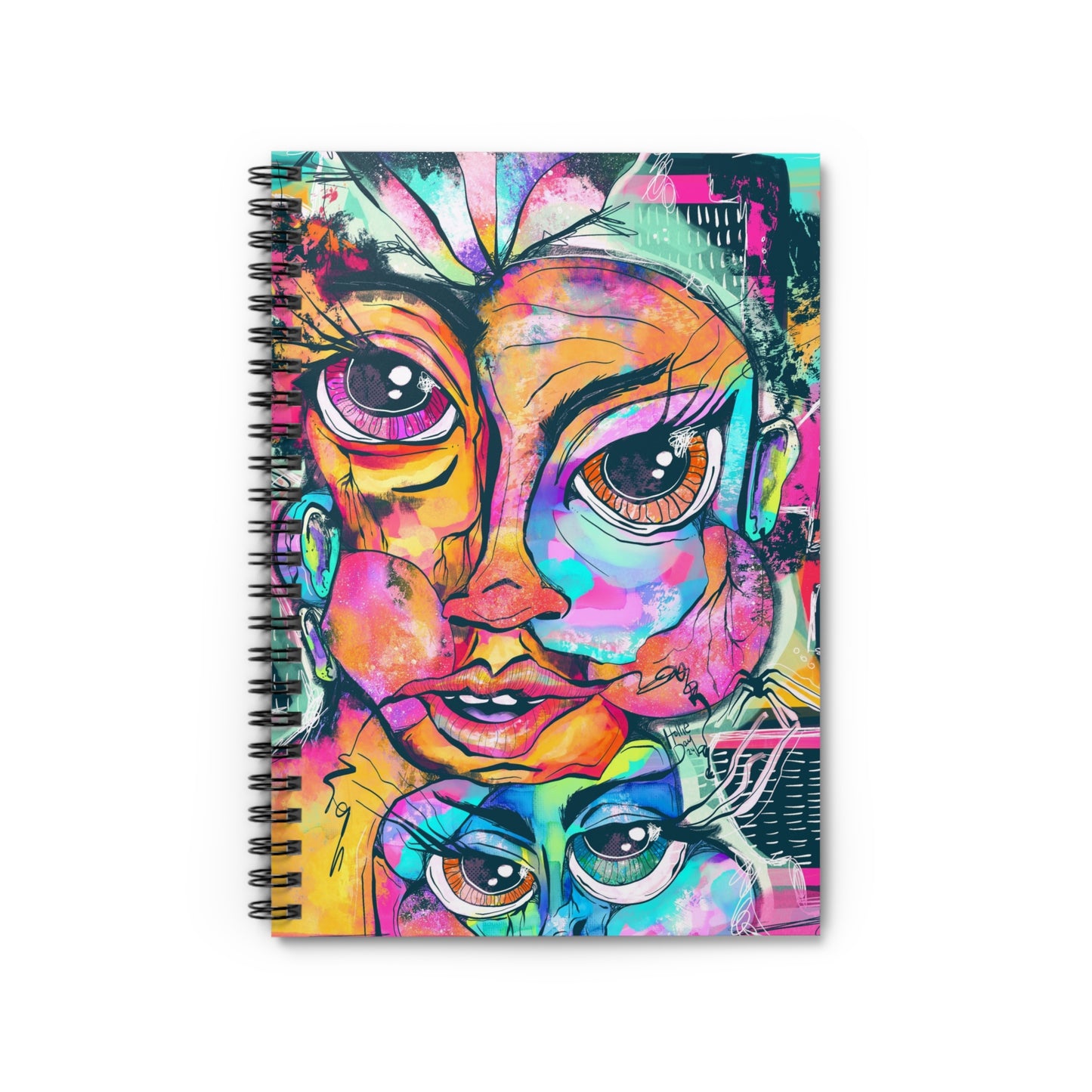 Ruby September Skies Cubism Spiral Notebook - Ruled Line