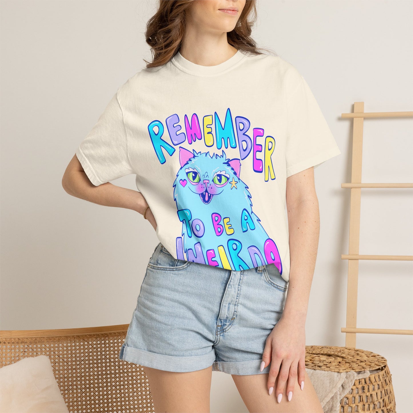 Remember To Be A Weirdo Cat Tee - Unisex Garment-Dyed T-shirt