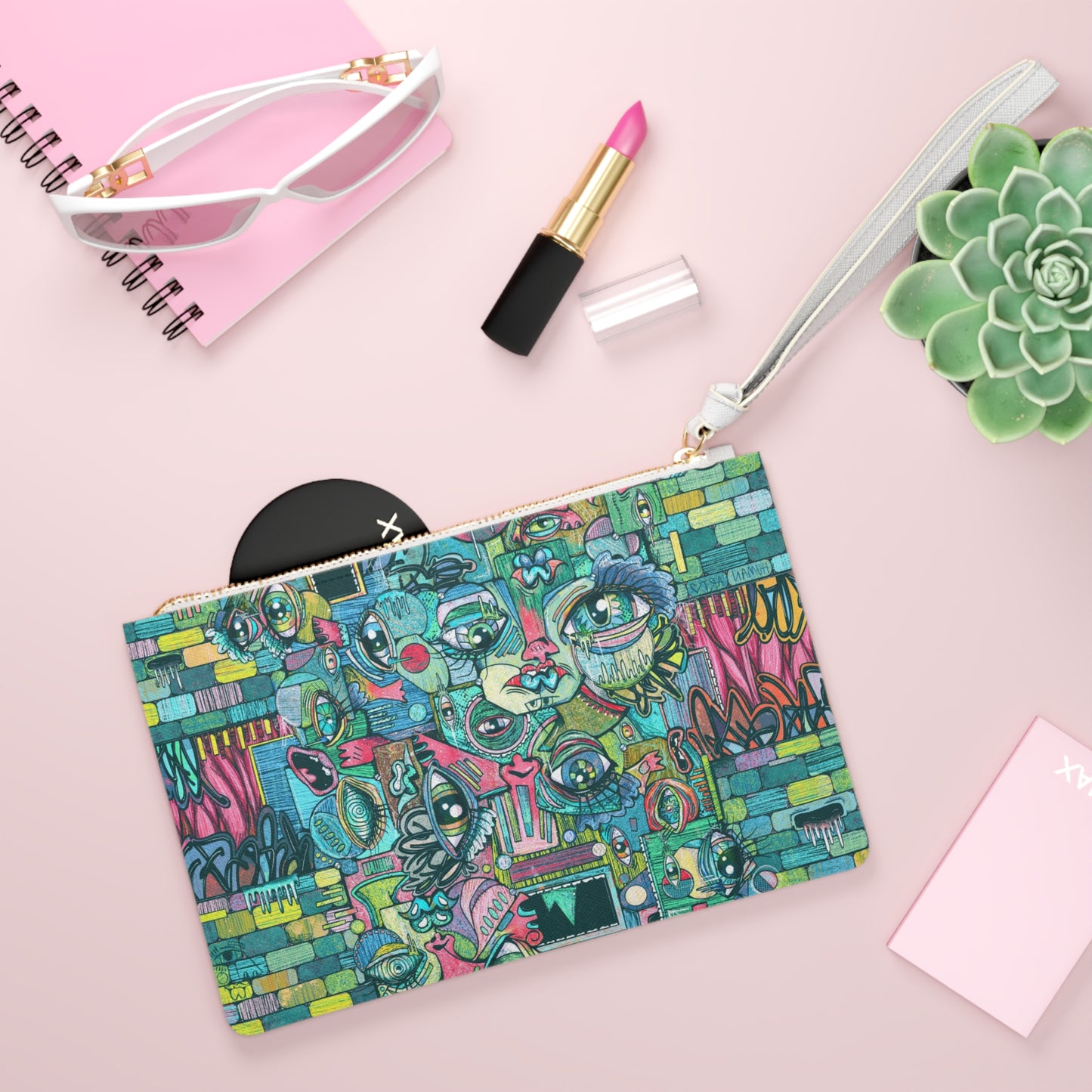 People in Rooms Cubism Clutch Bag