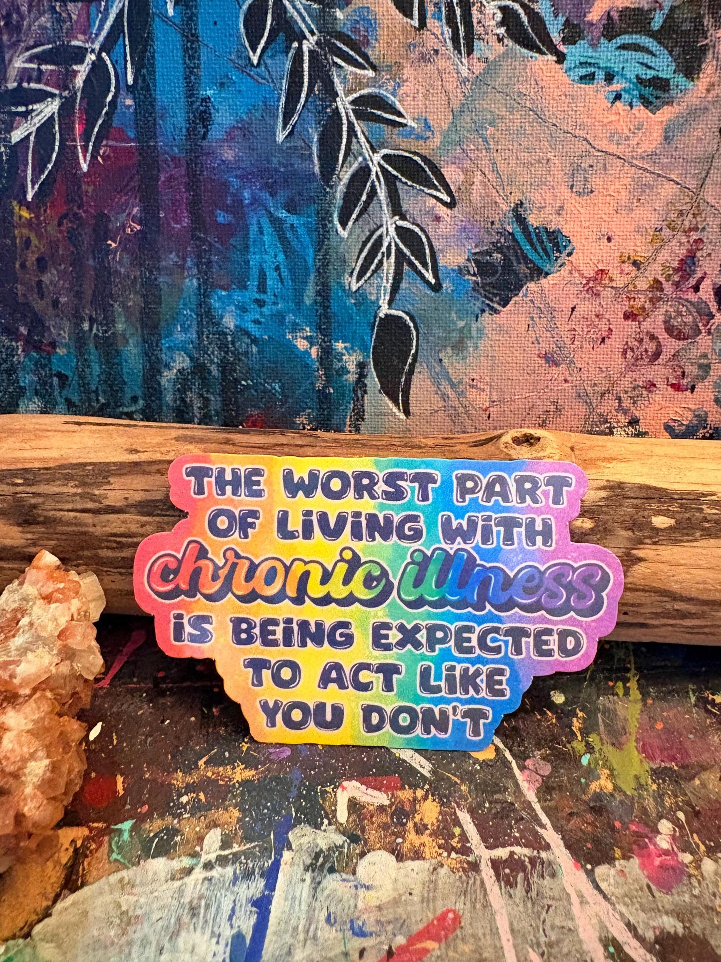 Handmade Holographic Spoonie Sticker: Chronic Illness, Disability Acceptance | Hollie Day Artist