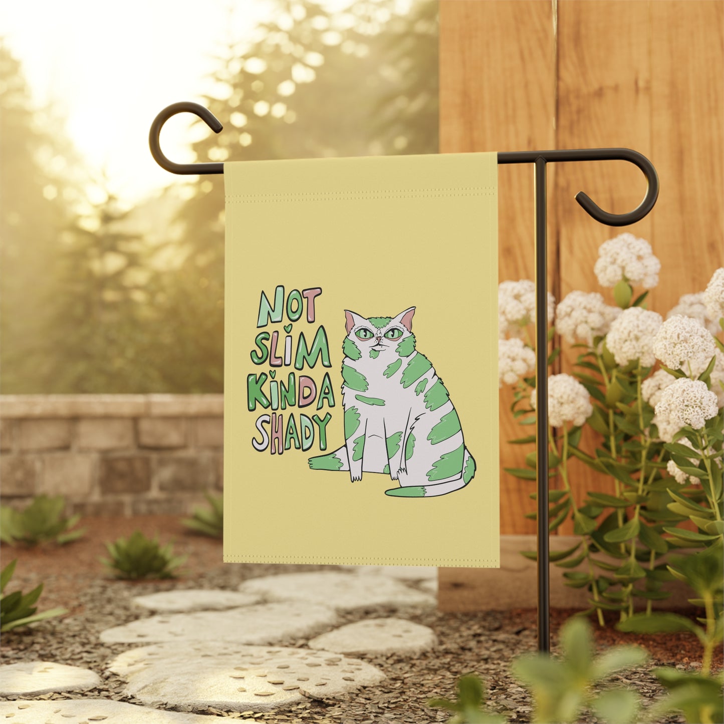Not Slim Kinda Shady Cat Garden & House Banner