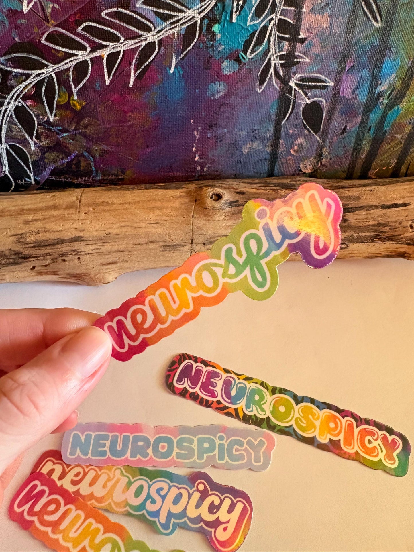 Handmade Neurospicy Stickers | Holographic Sticker Pack, Hollie Day Art