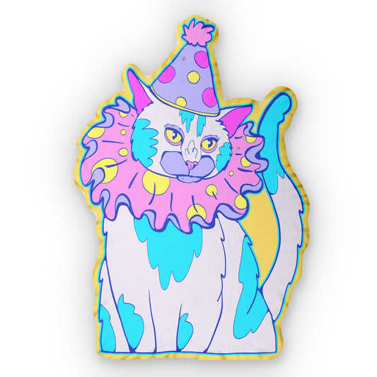 Sad Clown Cat Shaped Pillow
