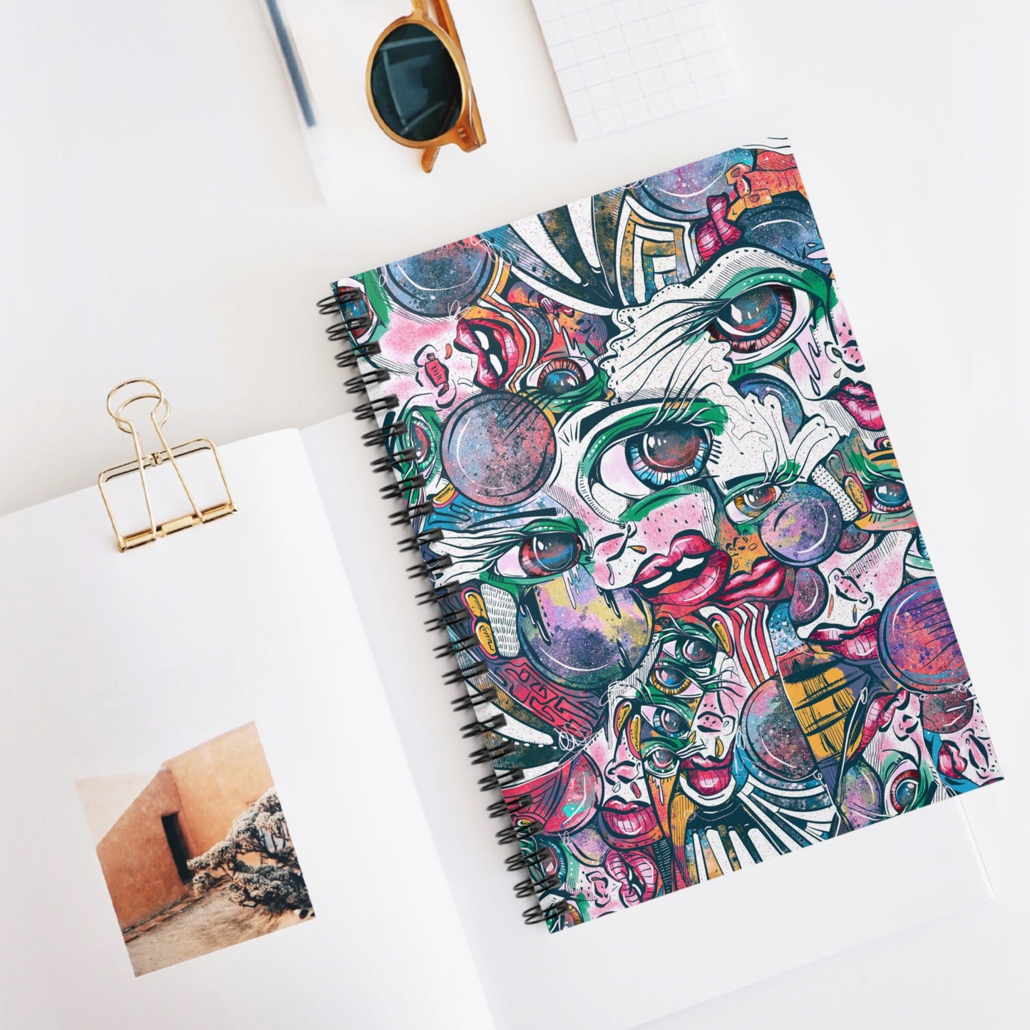 The Eyes Cubism Spiral Notebook - Ruled Line