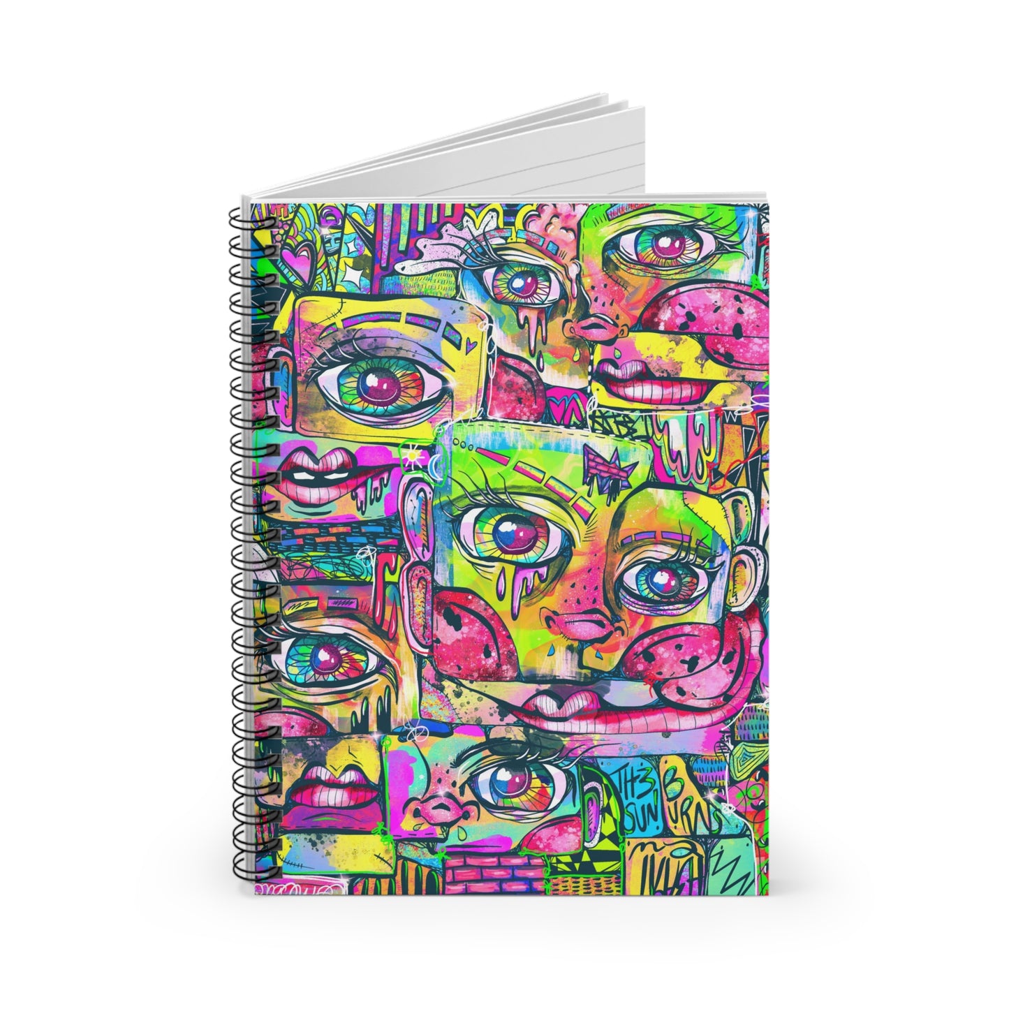 Graffiti Sunrise Cubism Spiral Notebook - Ruled Line