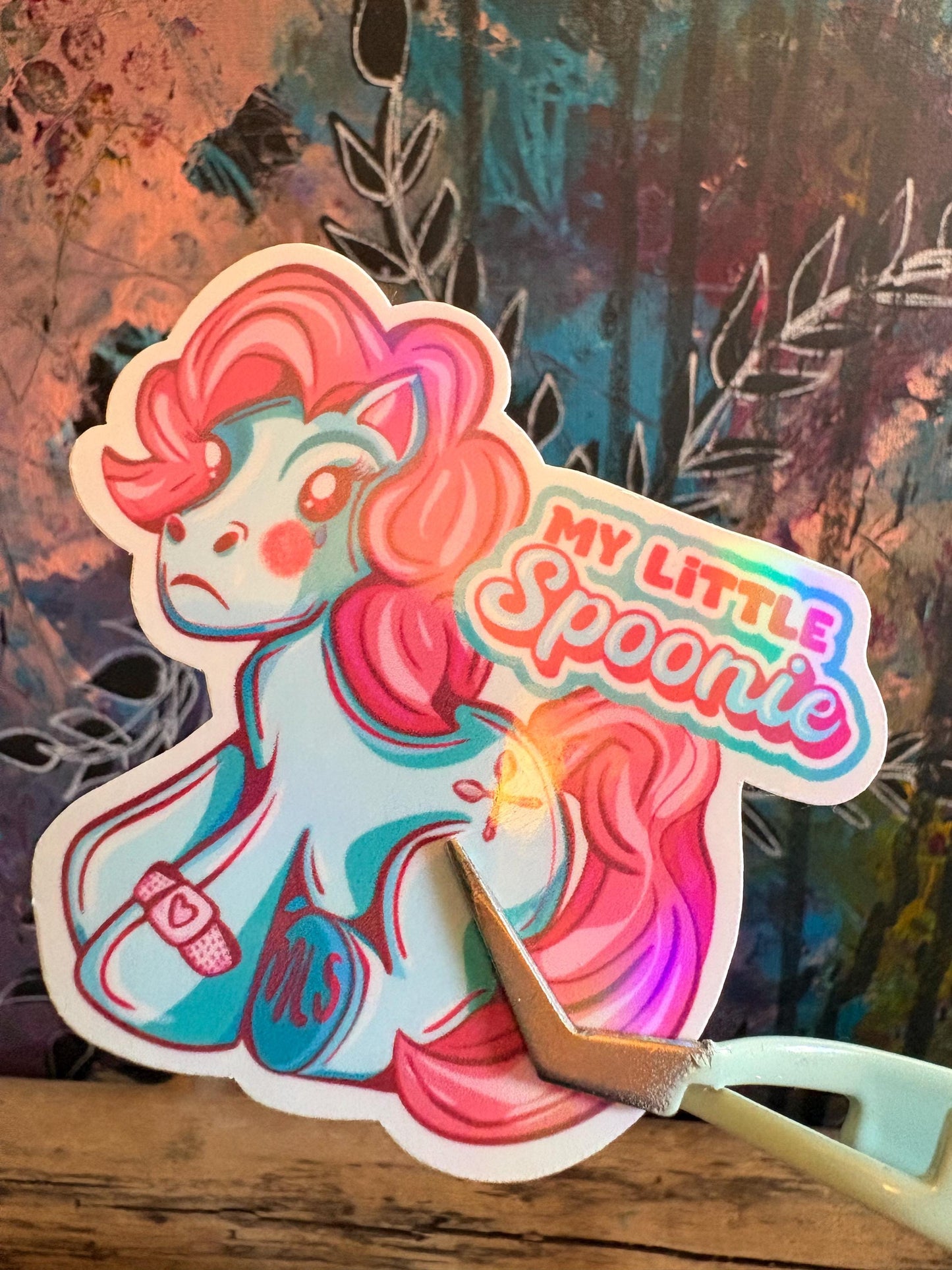 My Little Spoonie Sticker: Chronic Illness Awareness, Handmade Vinyl