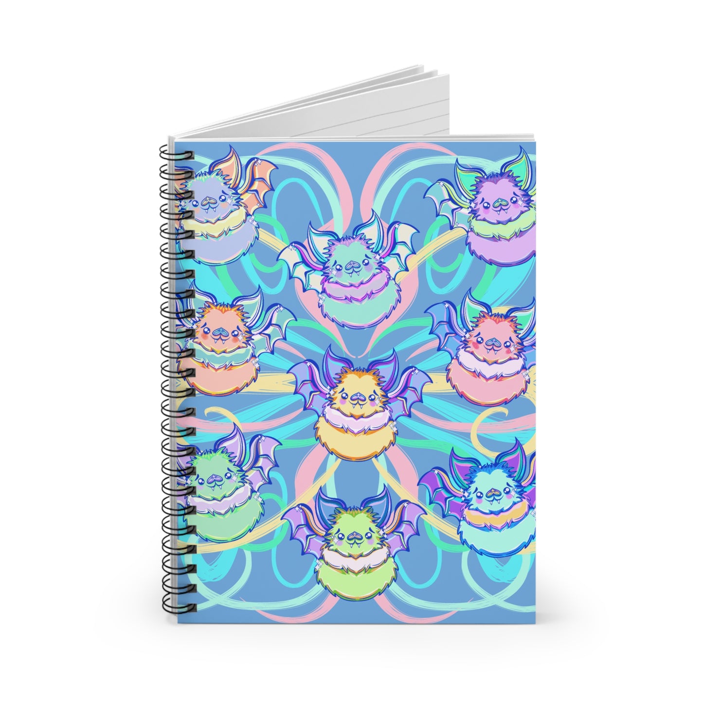 Freakin Rainbow Bats Spiral Notebook - Ruled Line