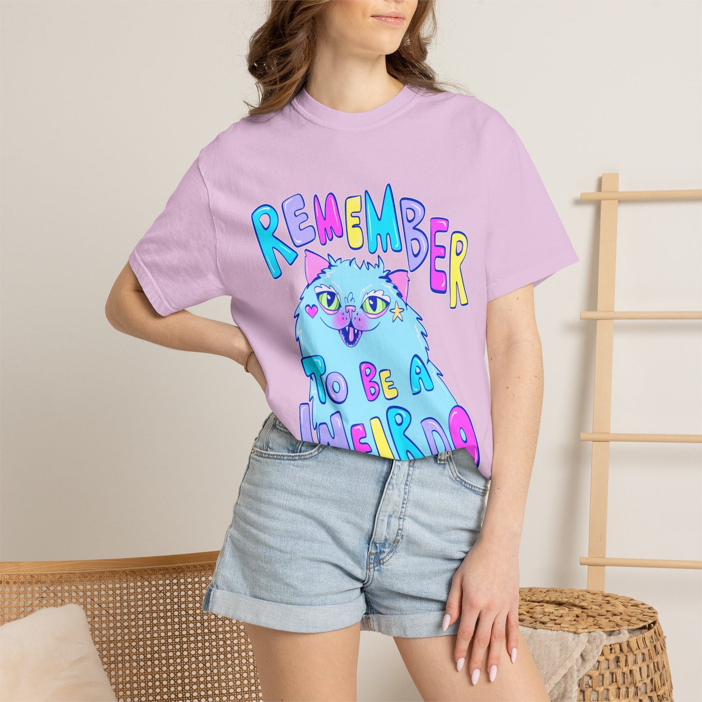 Remember To Be A Weirdo Cat Tee - Unisex Garment-Dyed T-shirt