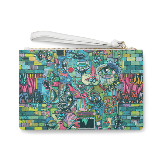 People in Rooms Cubism Clutch Bag