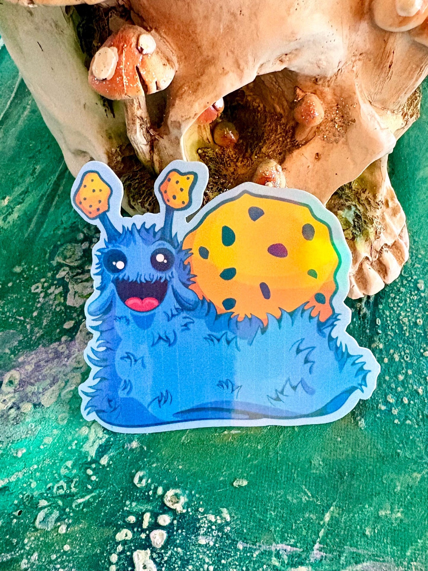 Handmade Cookie Snail Sticker | Holographic Monster Art
