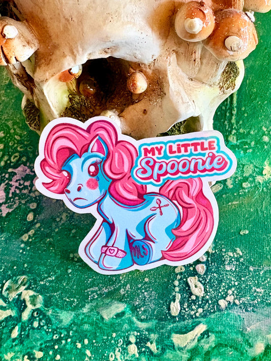 My Little Spoonie Sticker: Chronic Illness Awareness, Handmade Vinyl