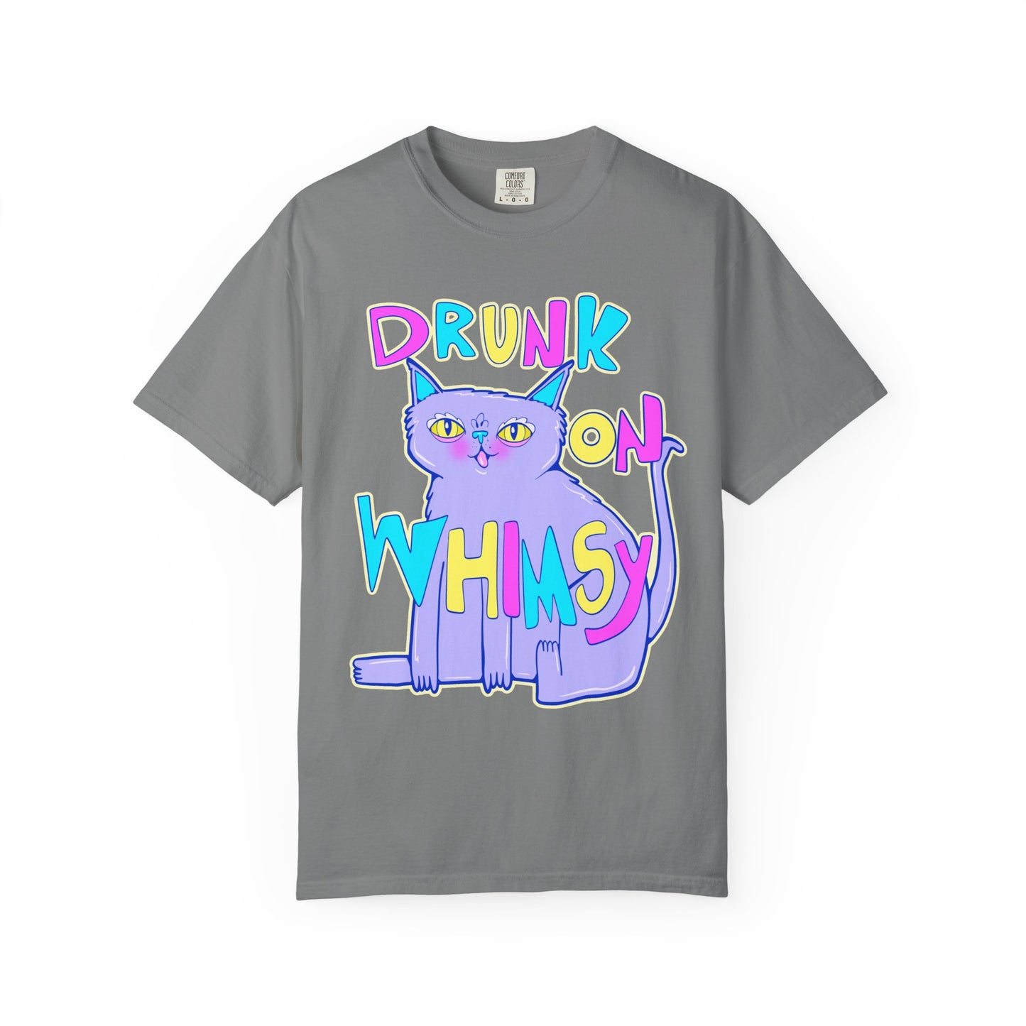 Drunk On Whimsy Cat Tee - Unisex Garment-Dyed T-shirt