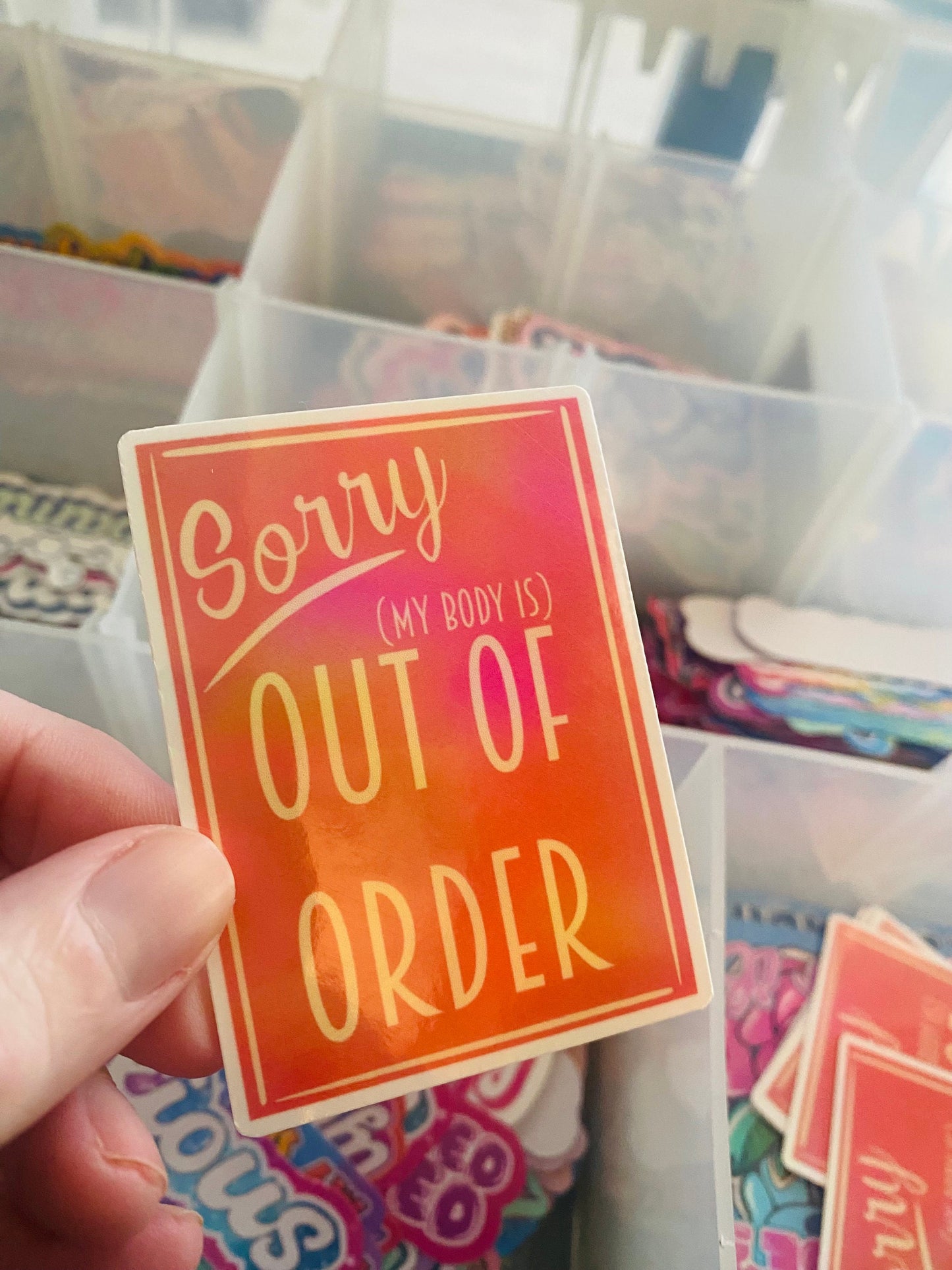 Handmade out of order sticker