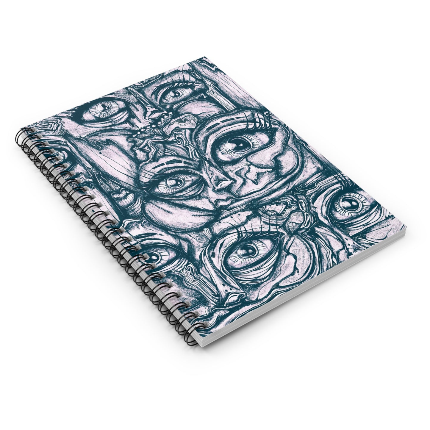 Shades of Grey Cubism Spiral Notebook - Ruled Line