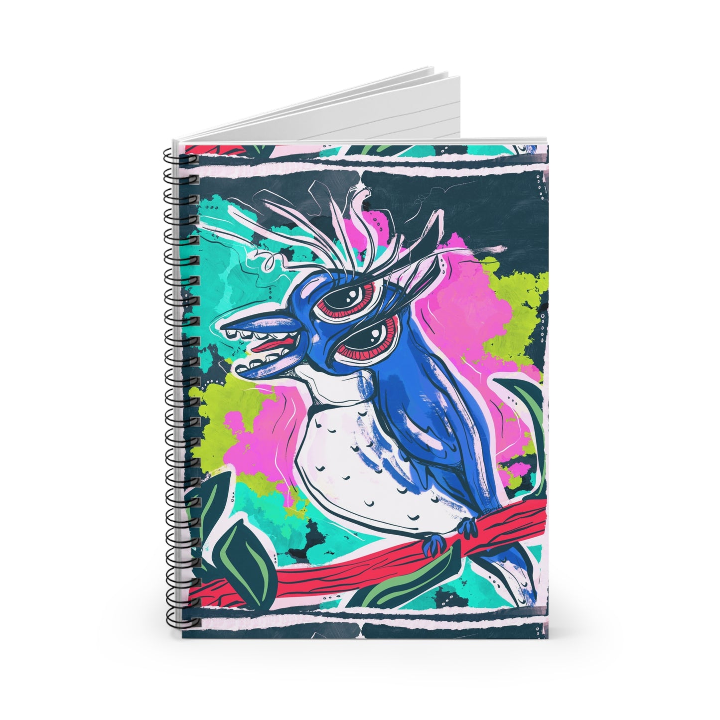 Cubism Blue Bird Spiral Notebook - Ruled Line