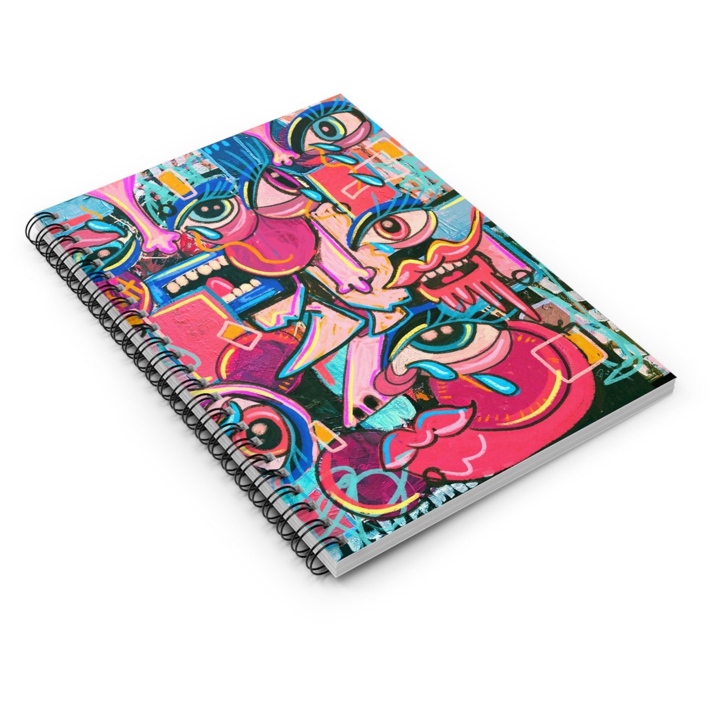 Trash Cubism Spiral Notebook - Ruled Line