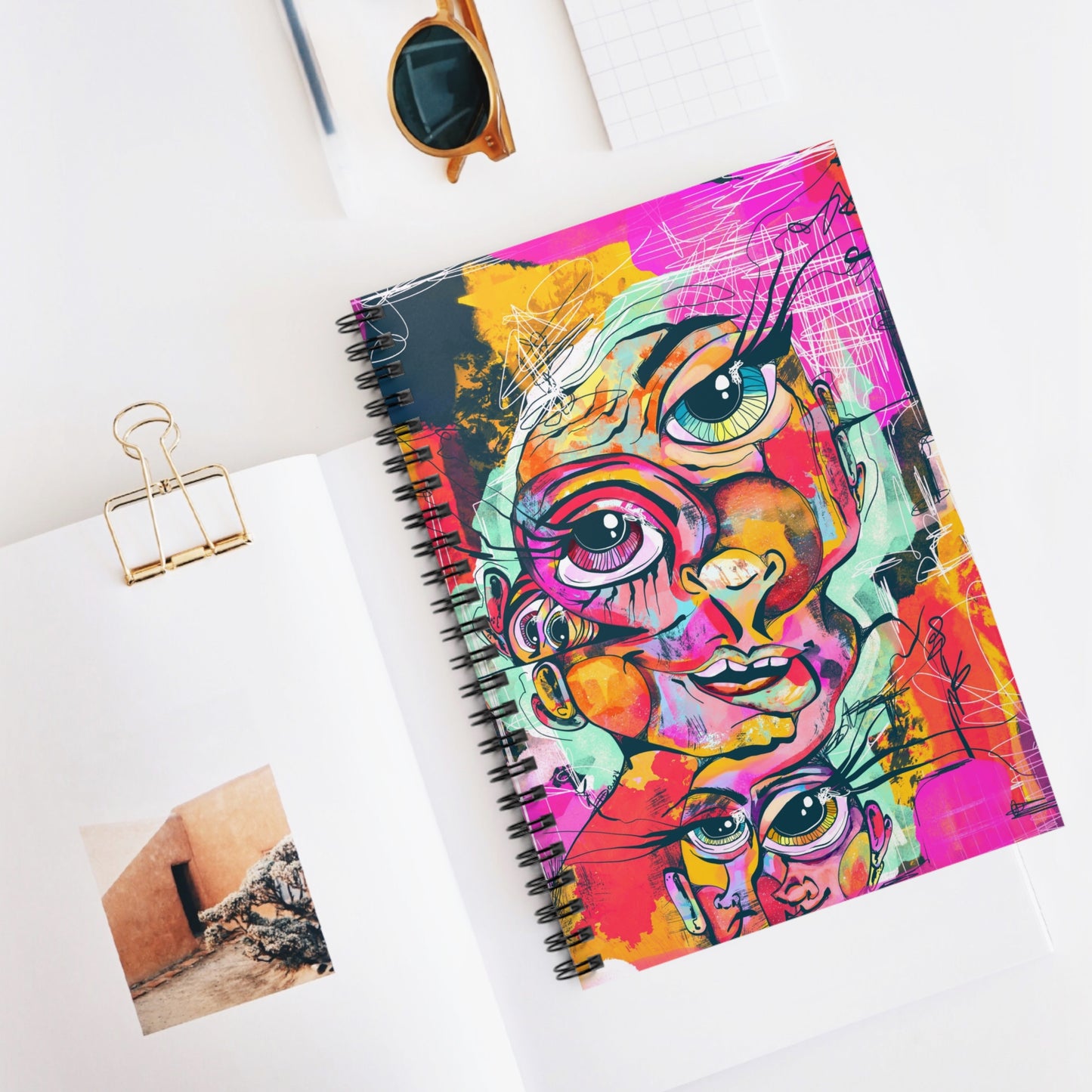 Suspicious Minds Cubism Spiral Notebook - Ruled Line