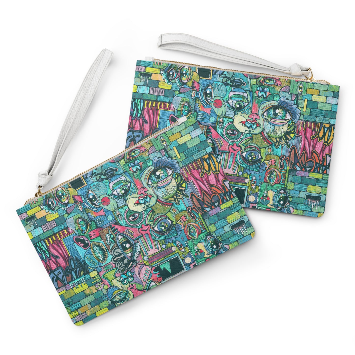 People in Rooms Cubism Clutch Bag