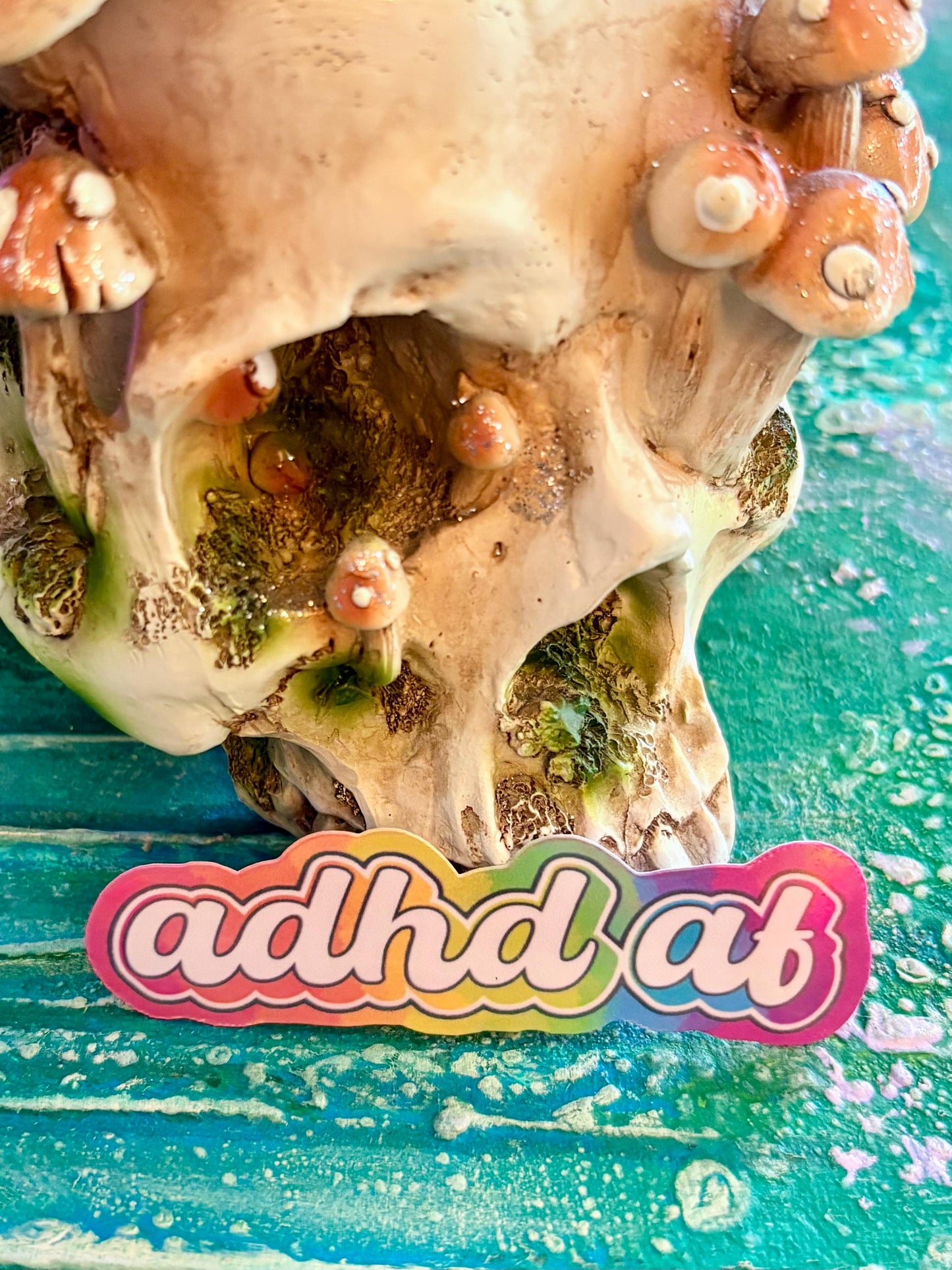 ADHD AF Neurodivergent Sticker: Rainbow Holographic Vinyl