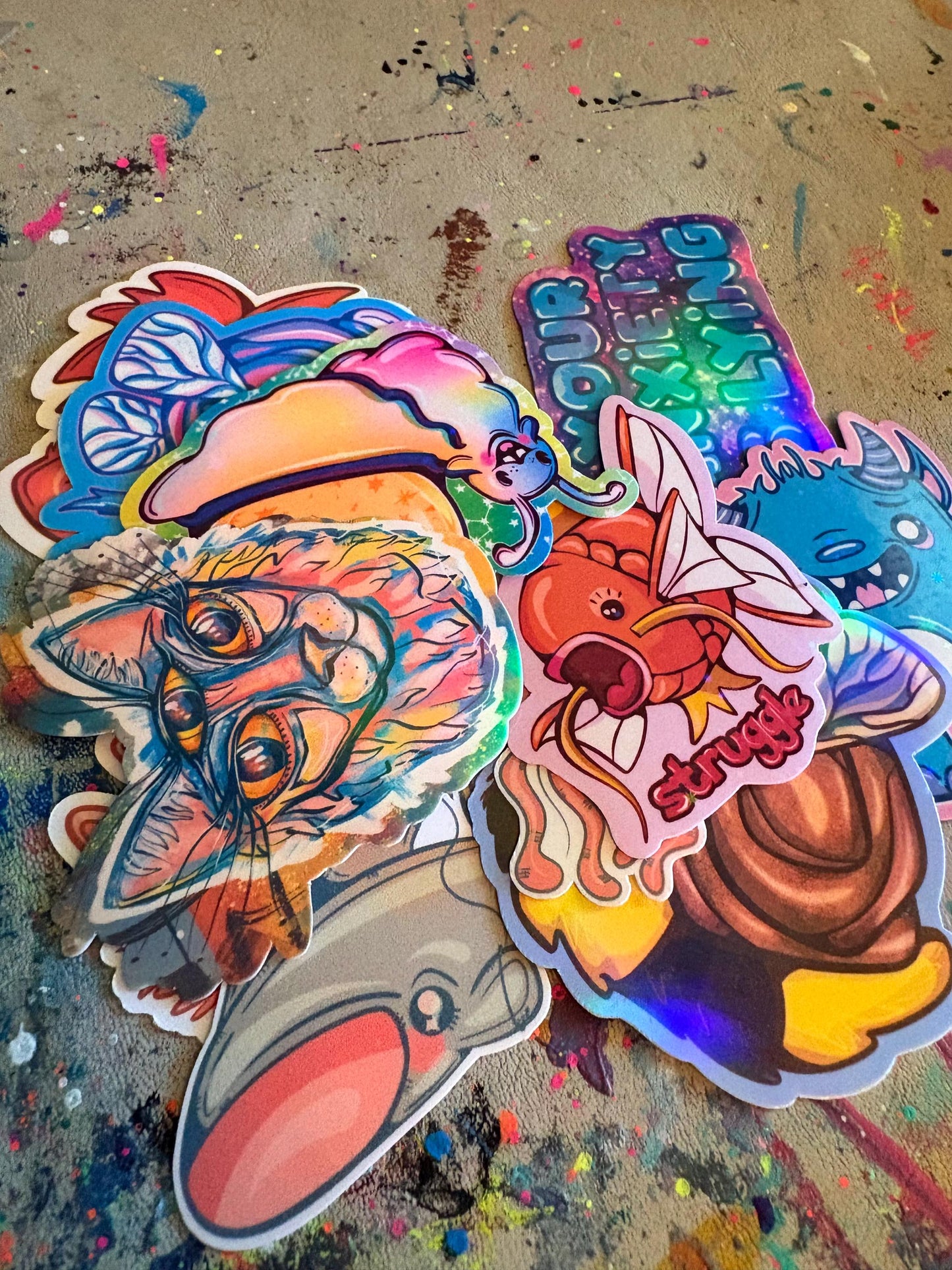 Handmade Human Drawn Sticker Grab Bag | 11 Unique Planner, Journal, Kindle Stickers