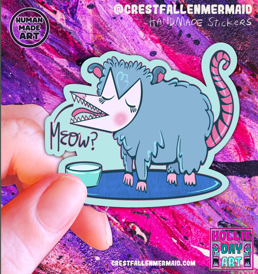 Handmade Possum Sticker: Hand-Drawn Animal Art | Hollie Day Artist